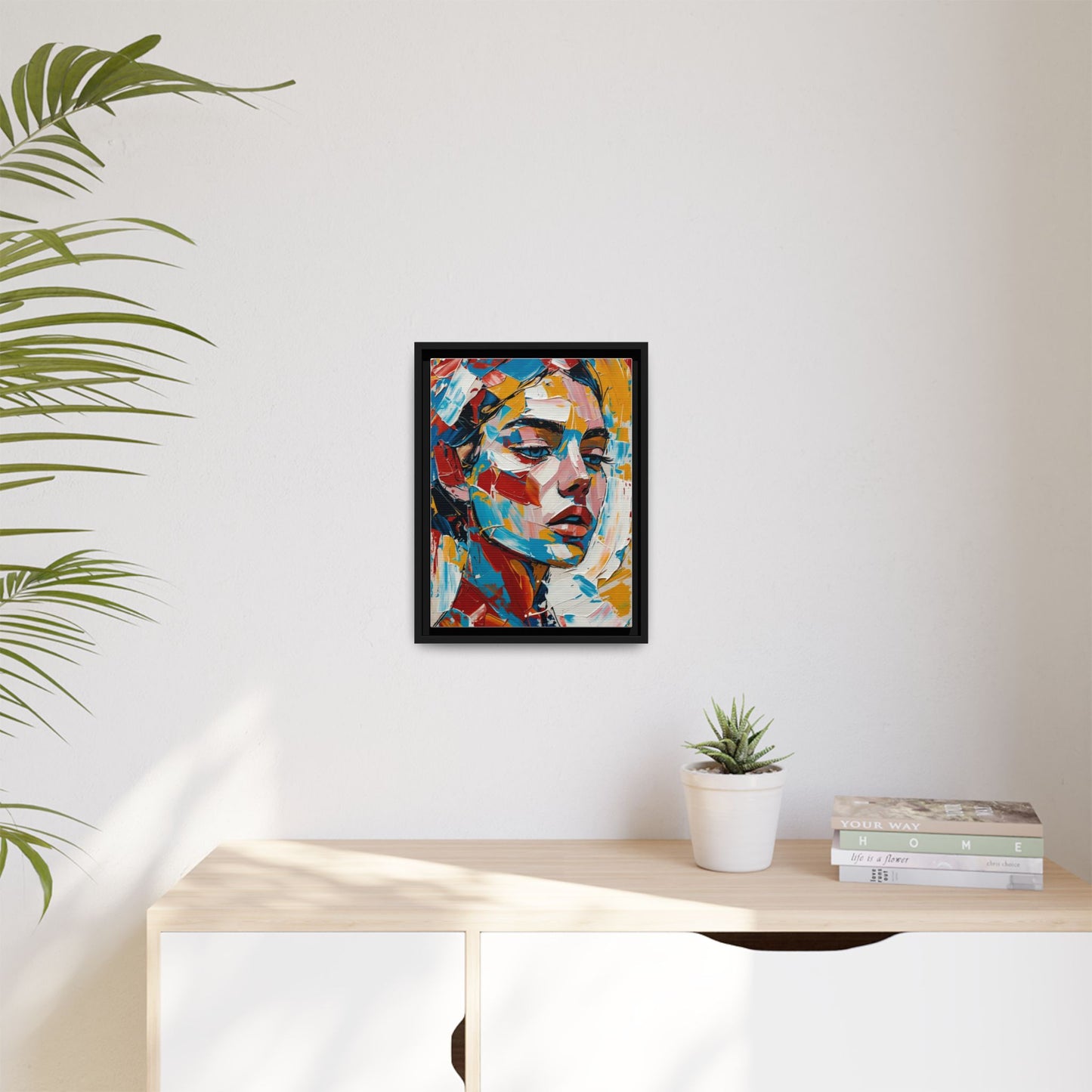 Colorful Abstract Portrait Framed Canvas Print