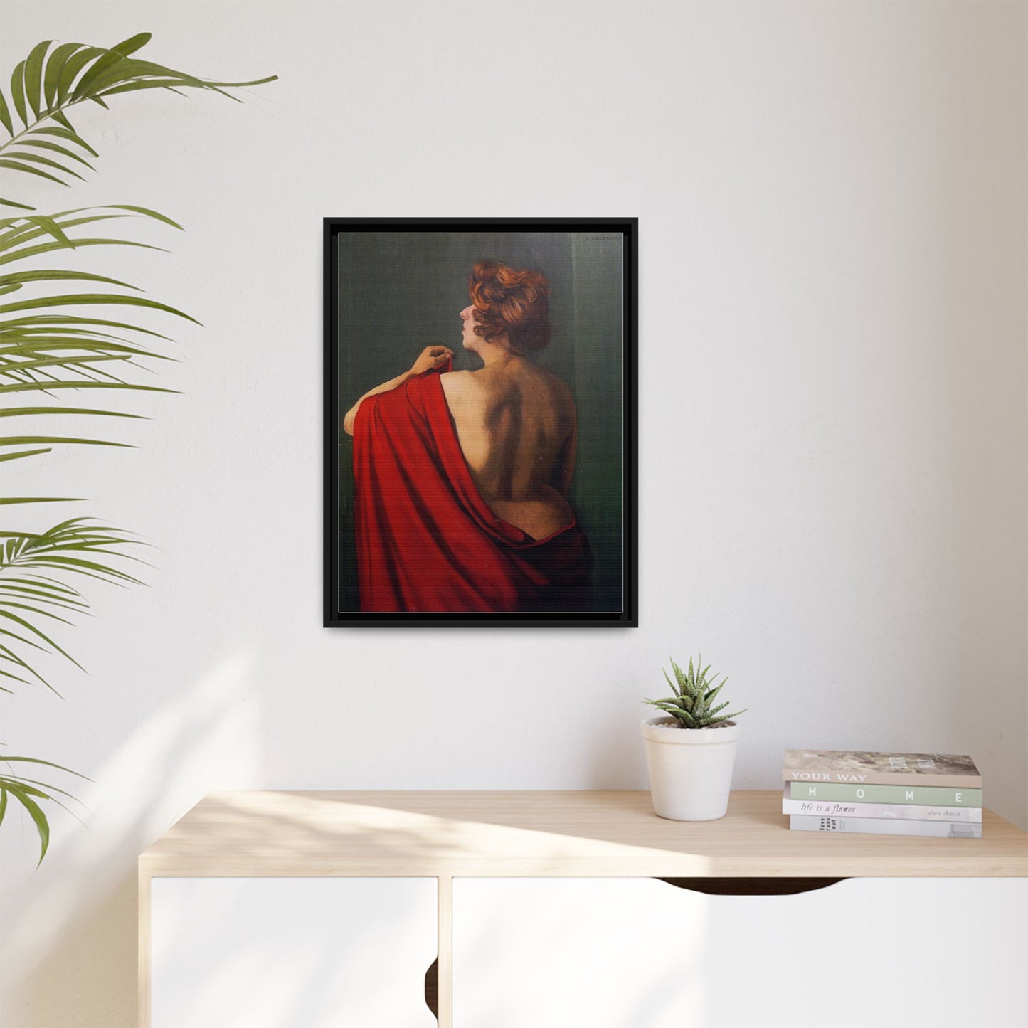 Femme au châle rouge by Félix Vallotton Framed Matte Canvas Wall Art Print