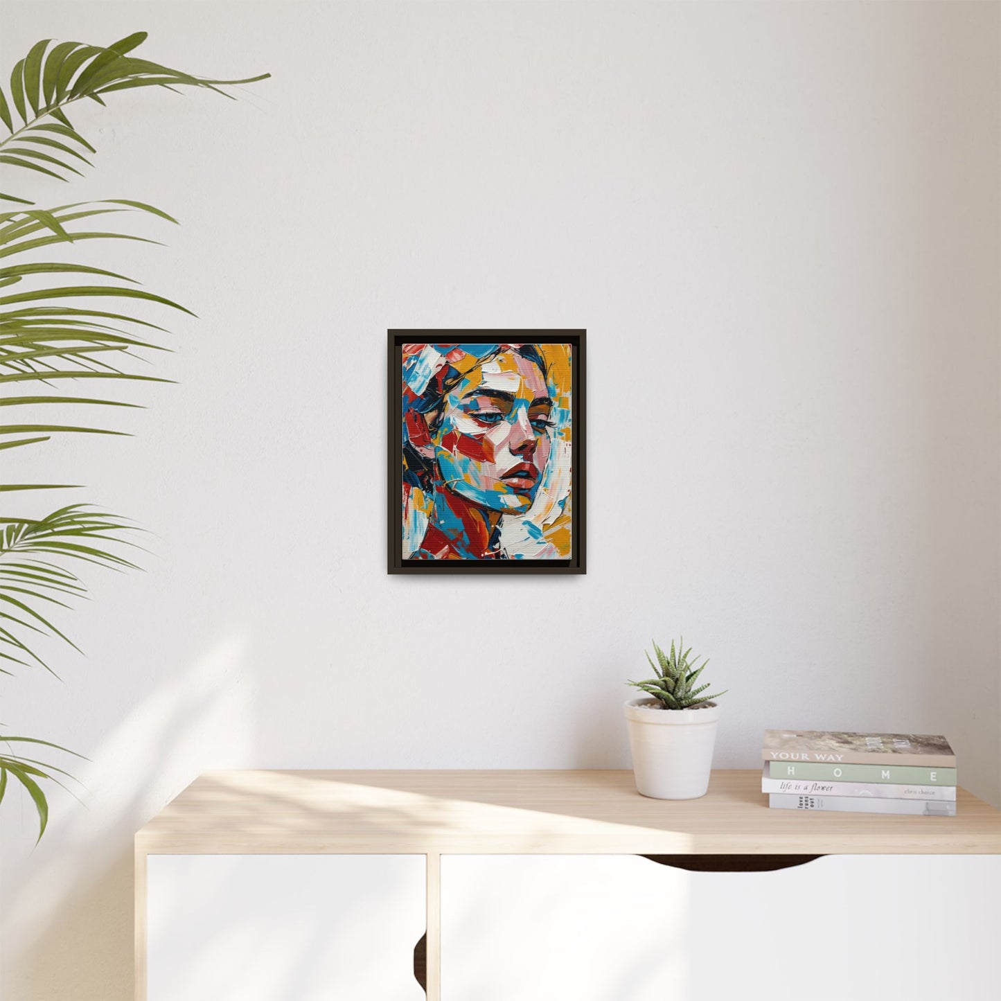 Colorful Abstract Portrait Framed Canvas Print