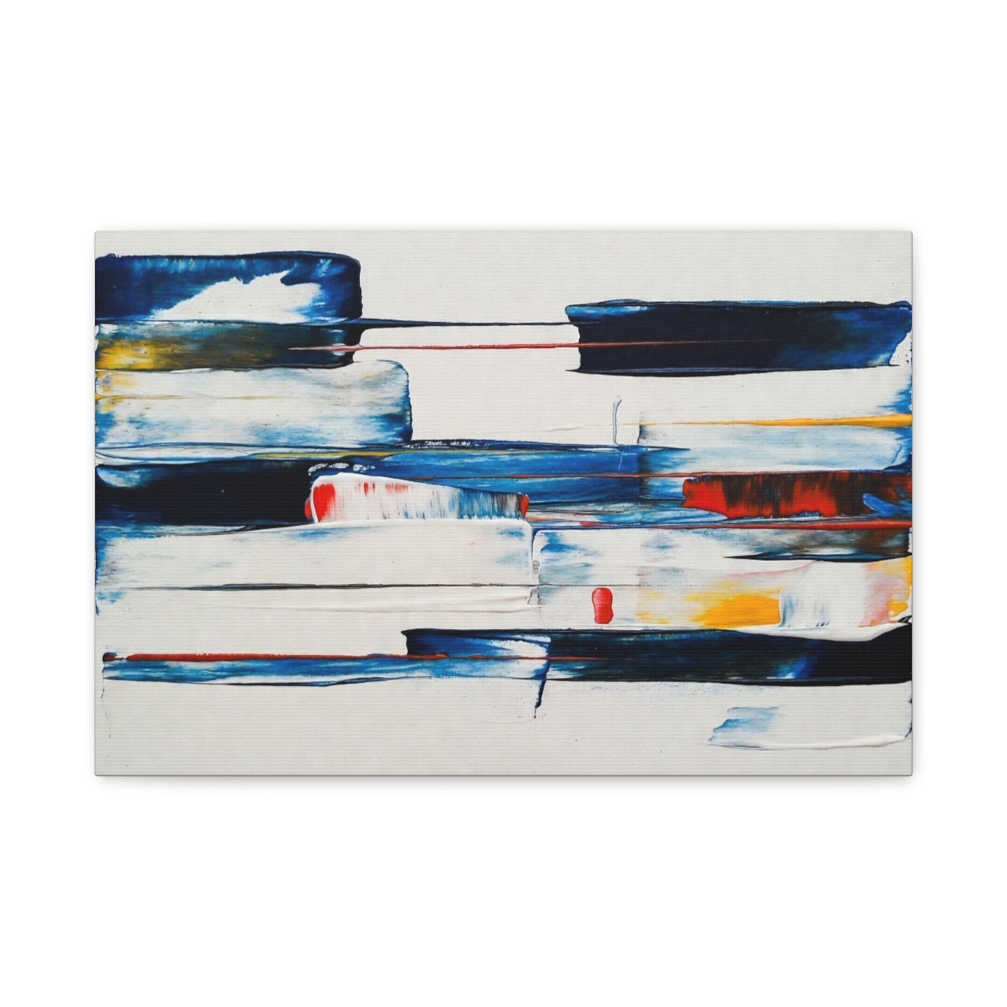 Abstract Blue Brushstroke Canvas Wall Art — Modern Stretched Matte Canvas