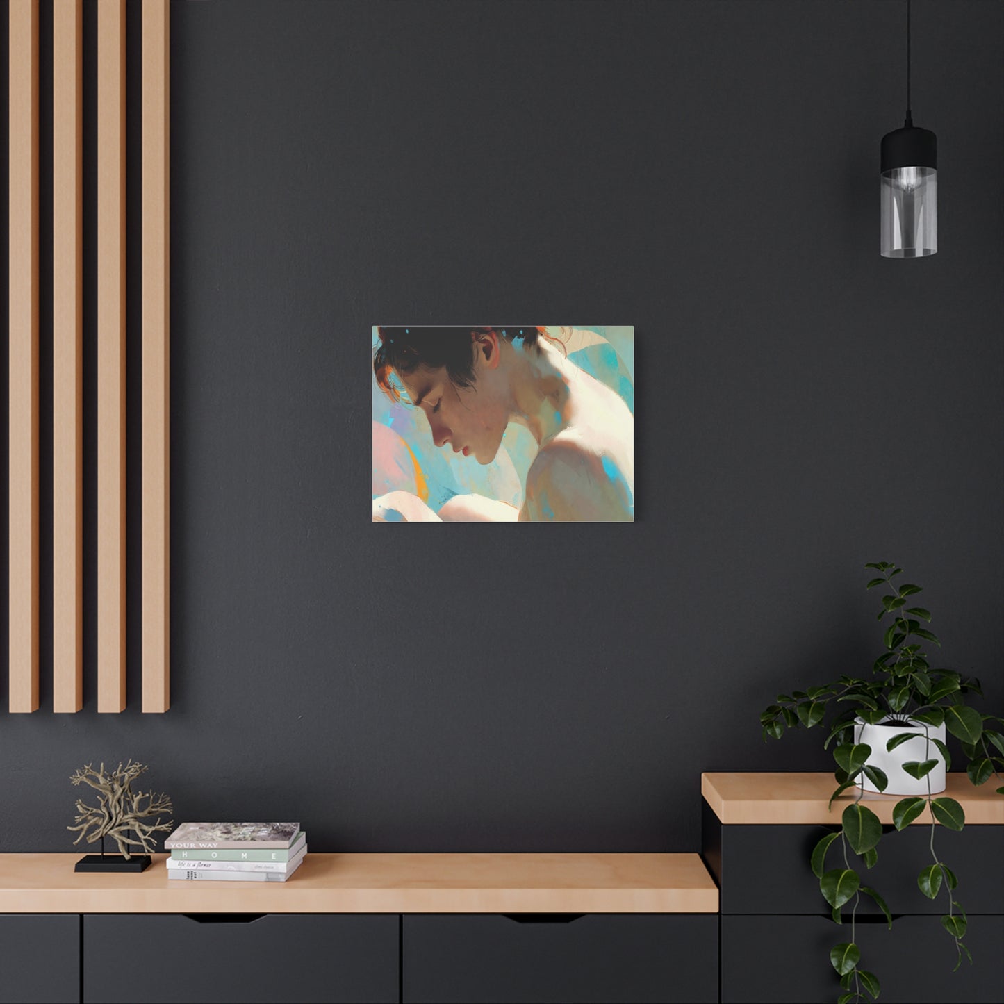 Dreamy Portrait Matte Canvas Print — Serene Female Profile Wall Art, Stretched 1.25"