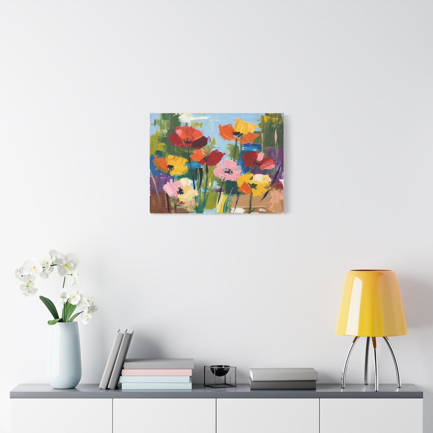 Colorful Abstract Floral Canvas Wall Art — Matte Stretched 1.25"