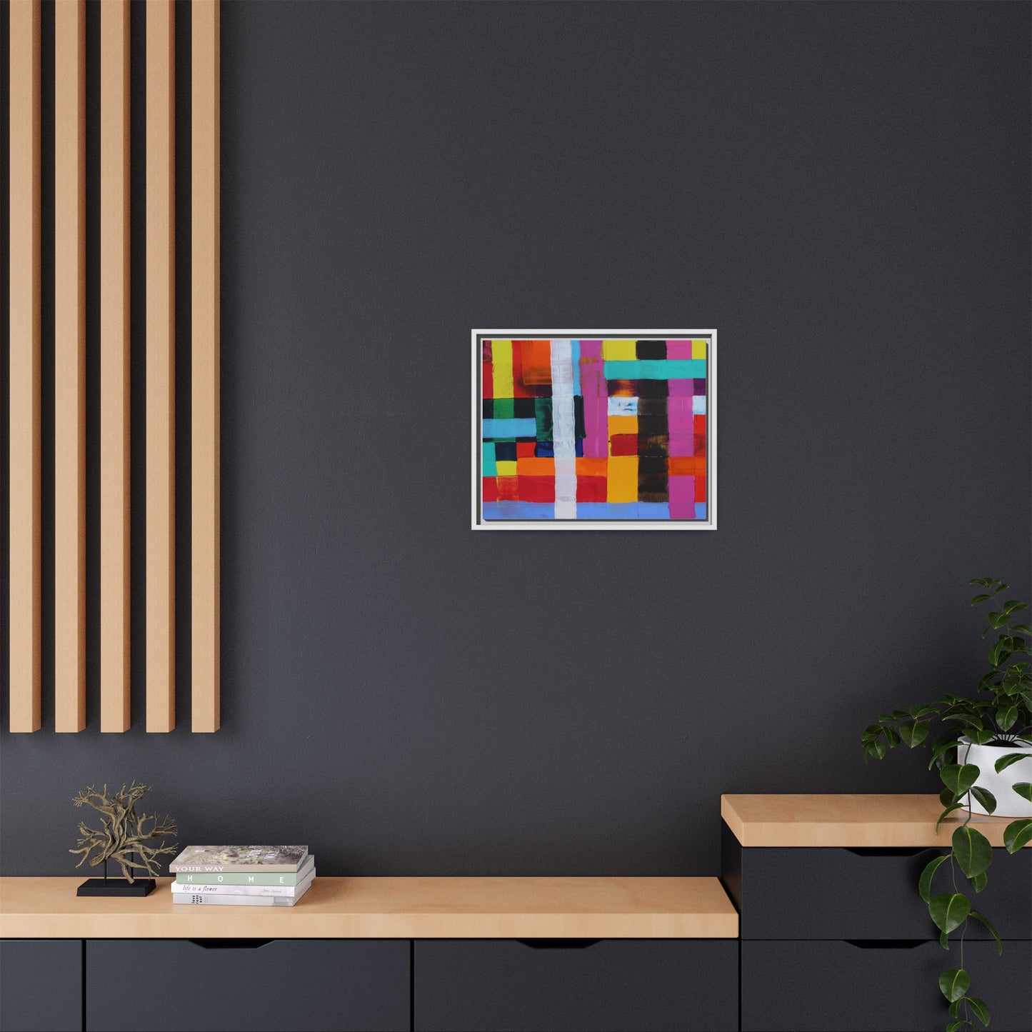 Farbfeld Malerei (Acryl) by Unknown Artist Matte Framed Canvas Wall Art Print