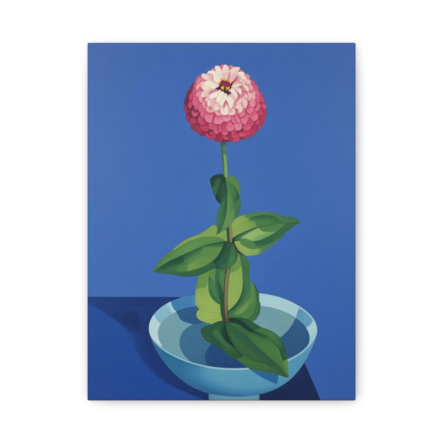 Pink Zinnia Still Life Matte Canvas Wall Art — Stretched 1.25"