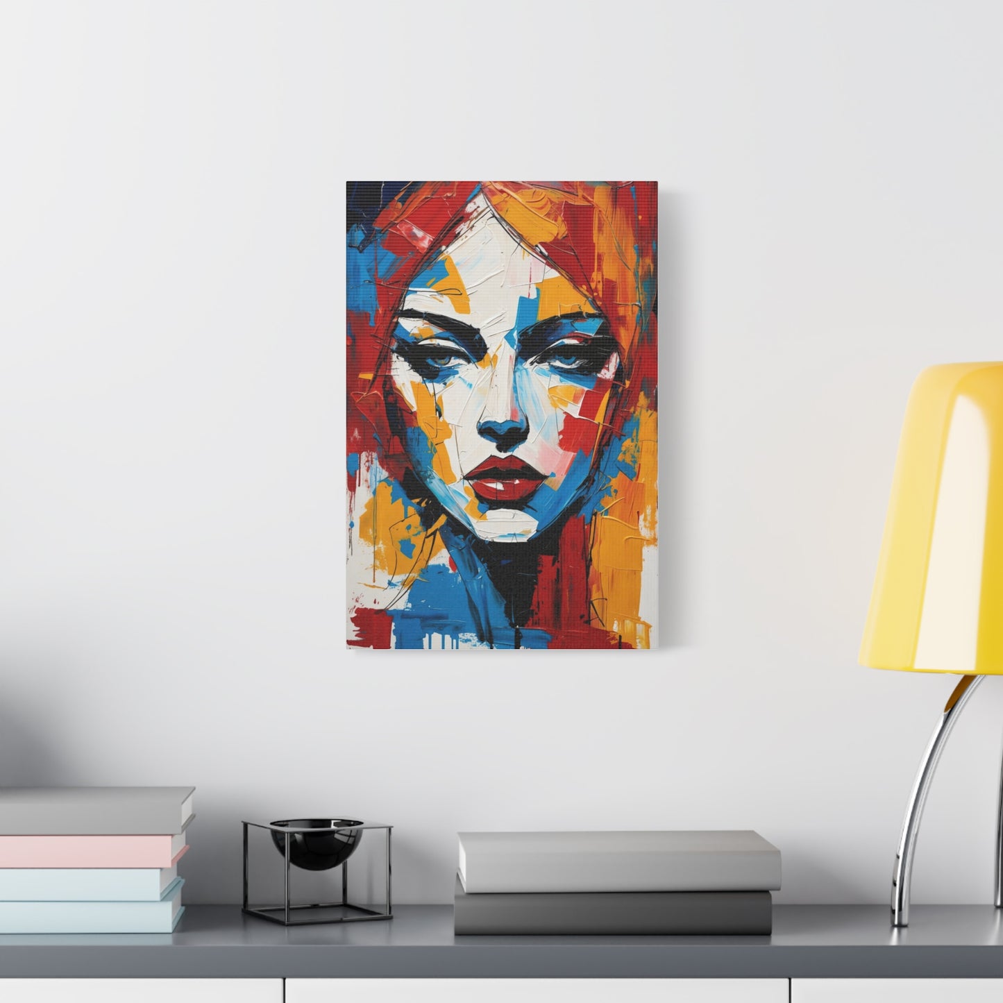 Abstract Portrait Canvas Print — Colorful Modern Woman Wall Art
