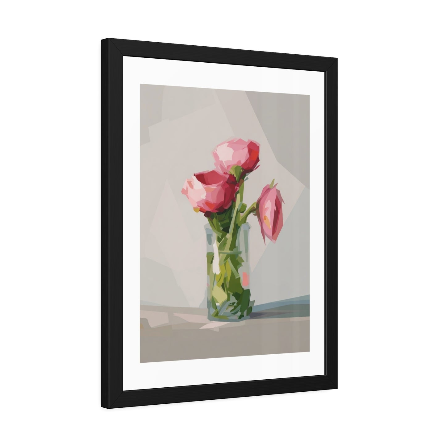 Framed Poster — Pink Peonies Vase Wall Art Print