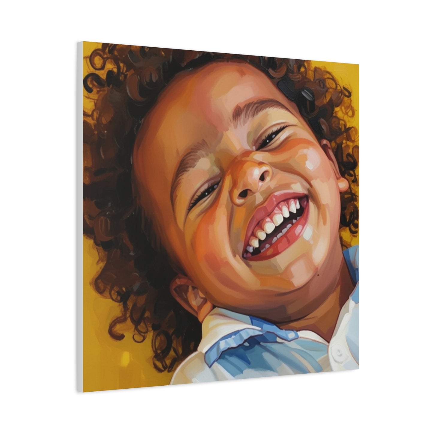 Joyful Child Portrait Canvas - Matte Stretched Wall Art