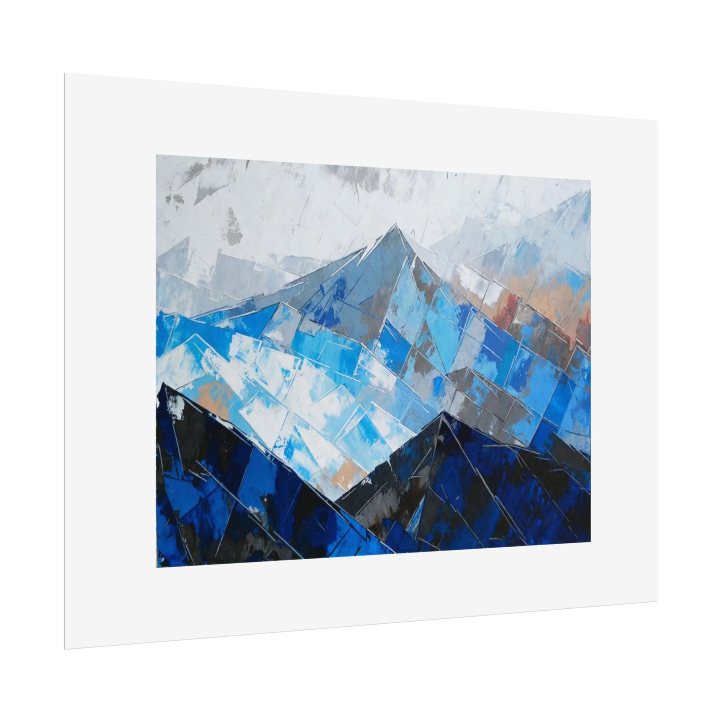 Abstract Blue Mountain Poster