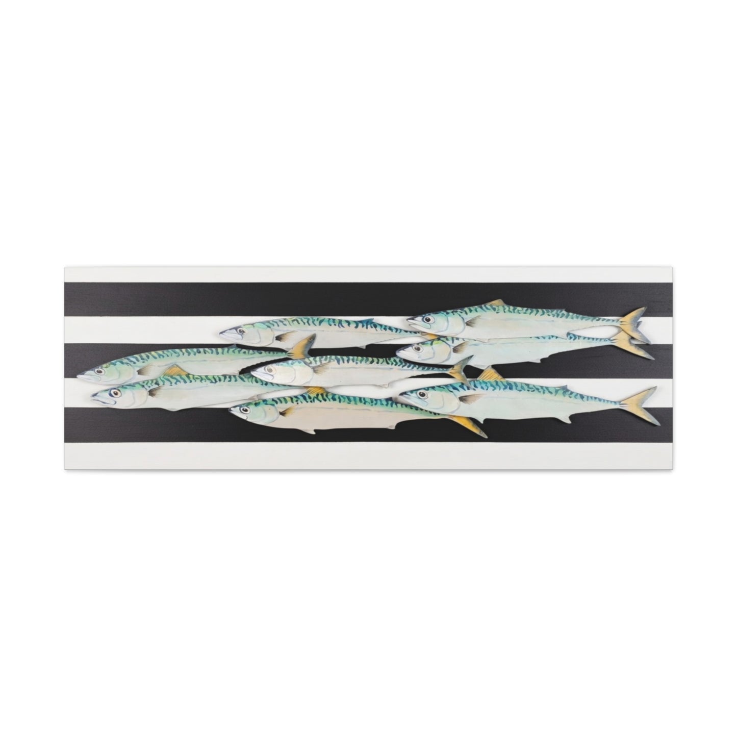 Striped Mackerel School Matte Canvas Print