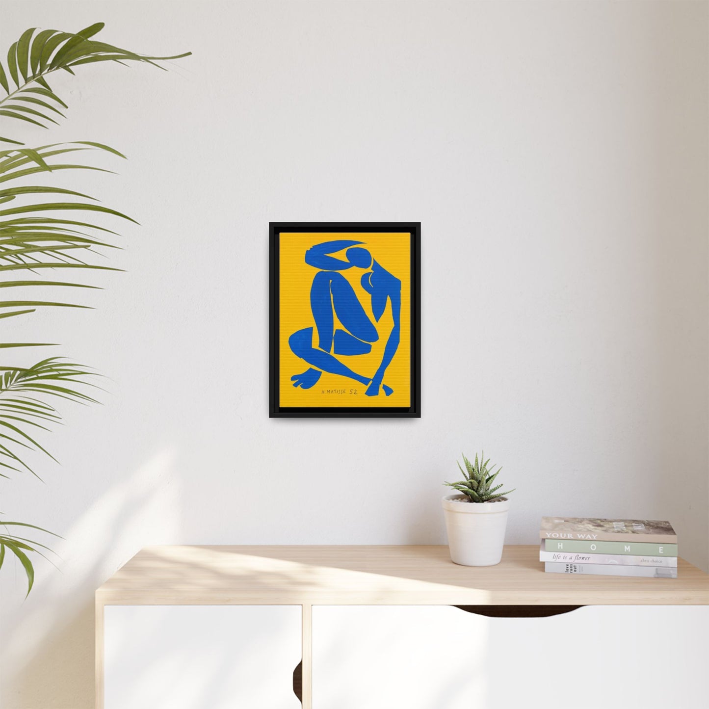 Abstract Blue Nude Matte Canvas Wall Art, Framed