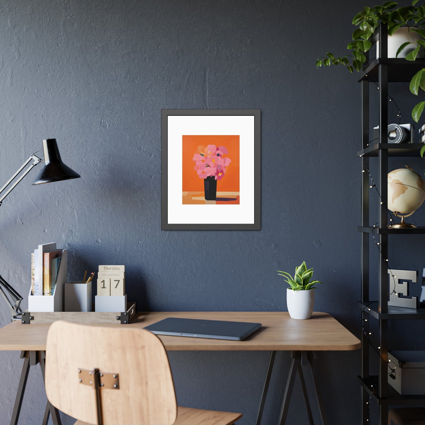 Floral Still Life Framed Poster — Pink Bouquet Art Print