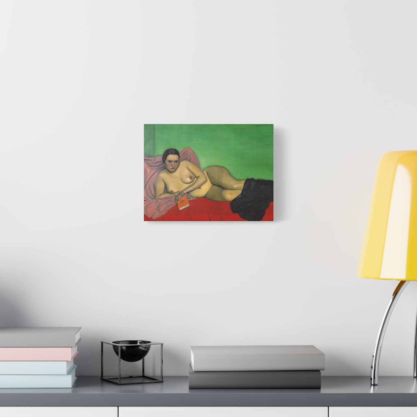 Femme nue tenant un livre by Félix Vallotton Matte Canvas Wall Art Print