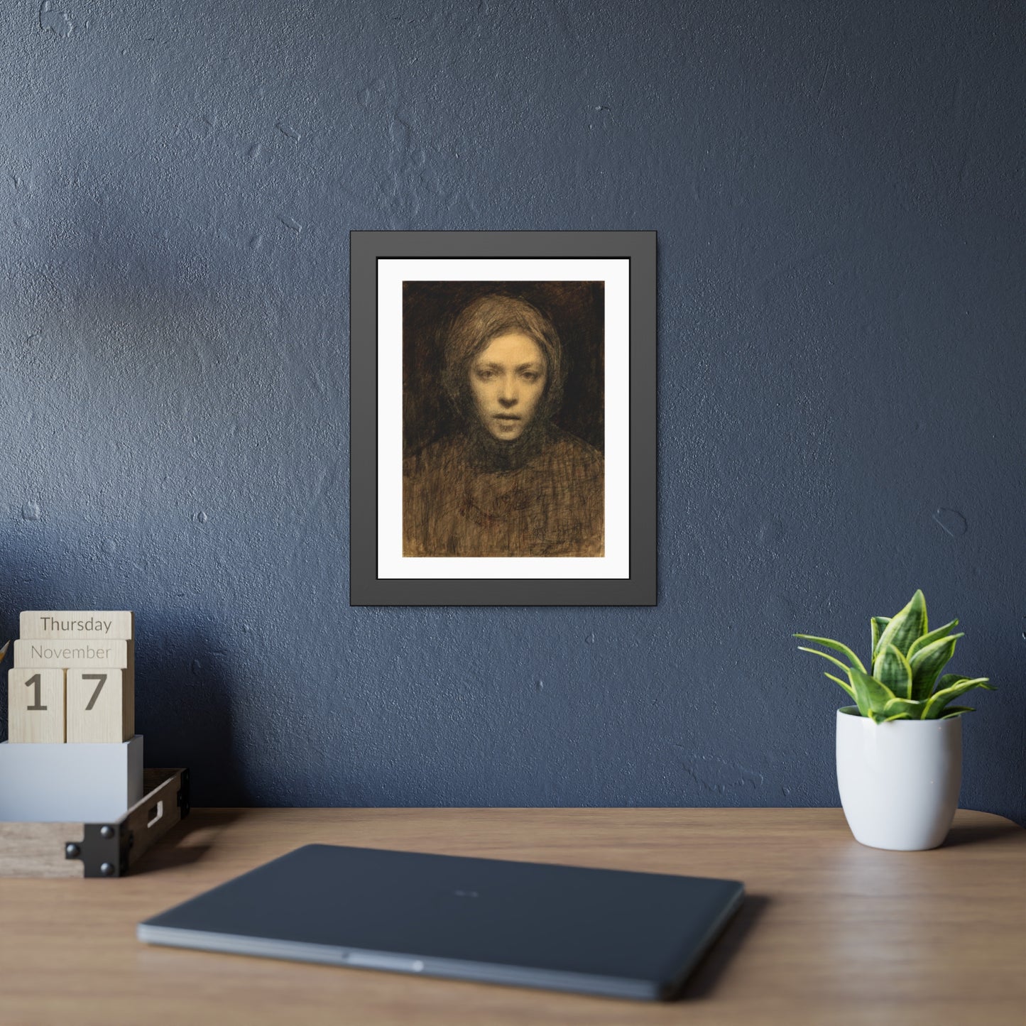 self-portrait by Ellen Thesleff Framed Art Wall Art Print