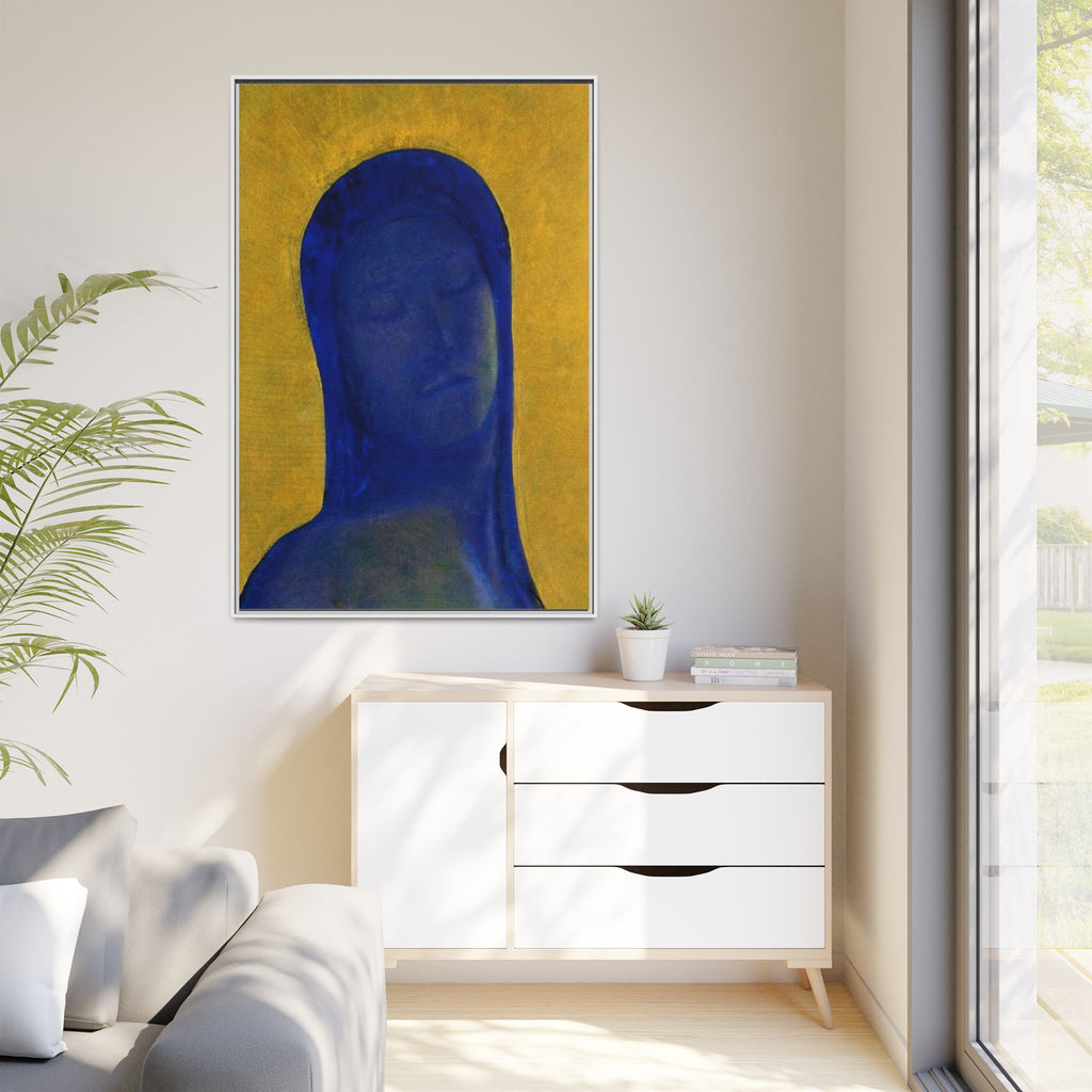 Closed Eyes by Odilon Redon Framed Matte Canvas Wall Art Print