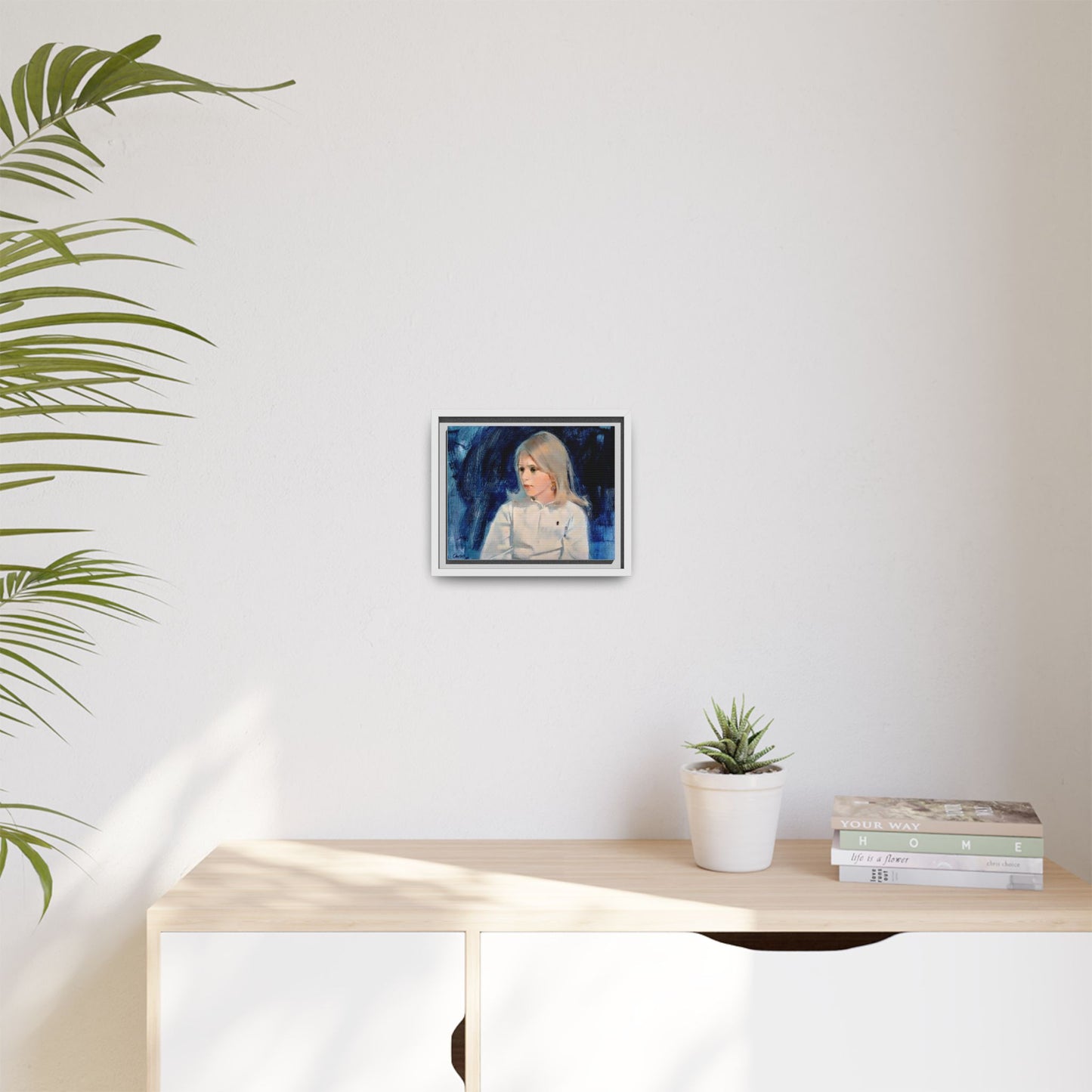 Painting of girl by Unknown Artist Framed Matte Canvas Classic Wall Art