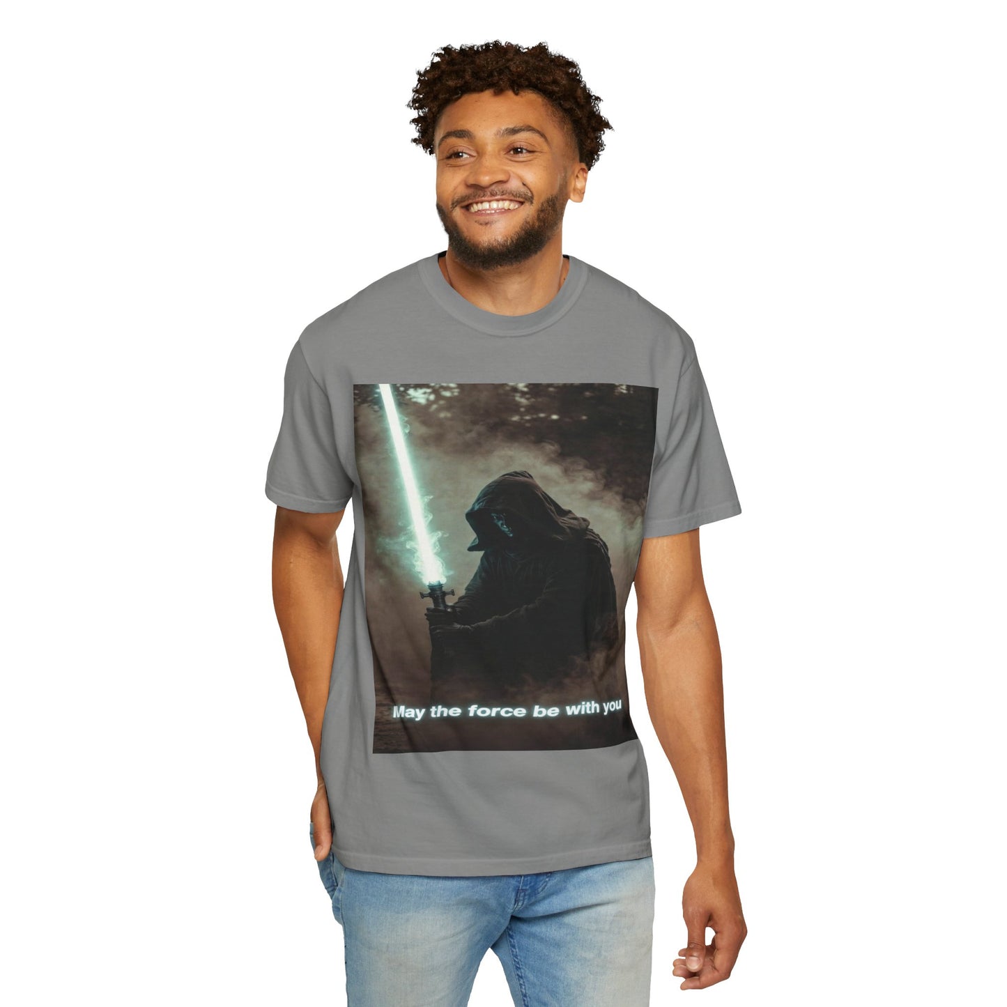 T-Shirt — 'May the force be with you' Lightsaber Sci‑Fi Graphic Tee