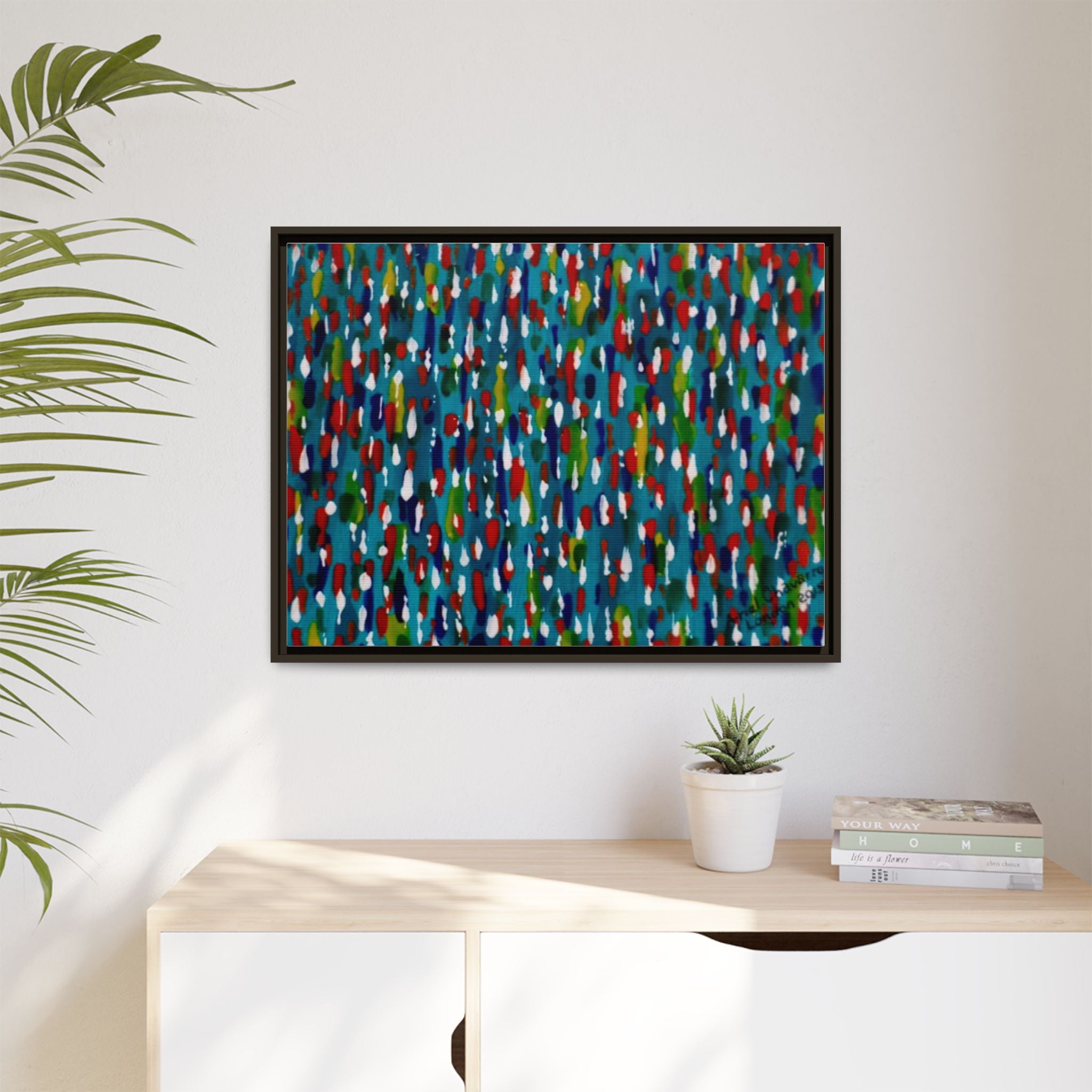 Colours Of The Soul Reflecting On Water by Ariel Chavarro Avila Matte Canvas Framed Art
