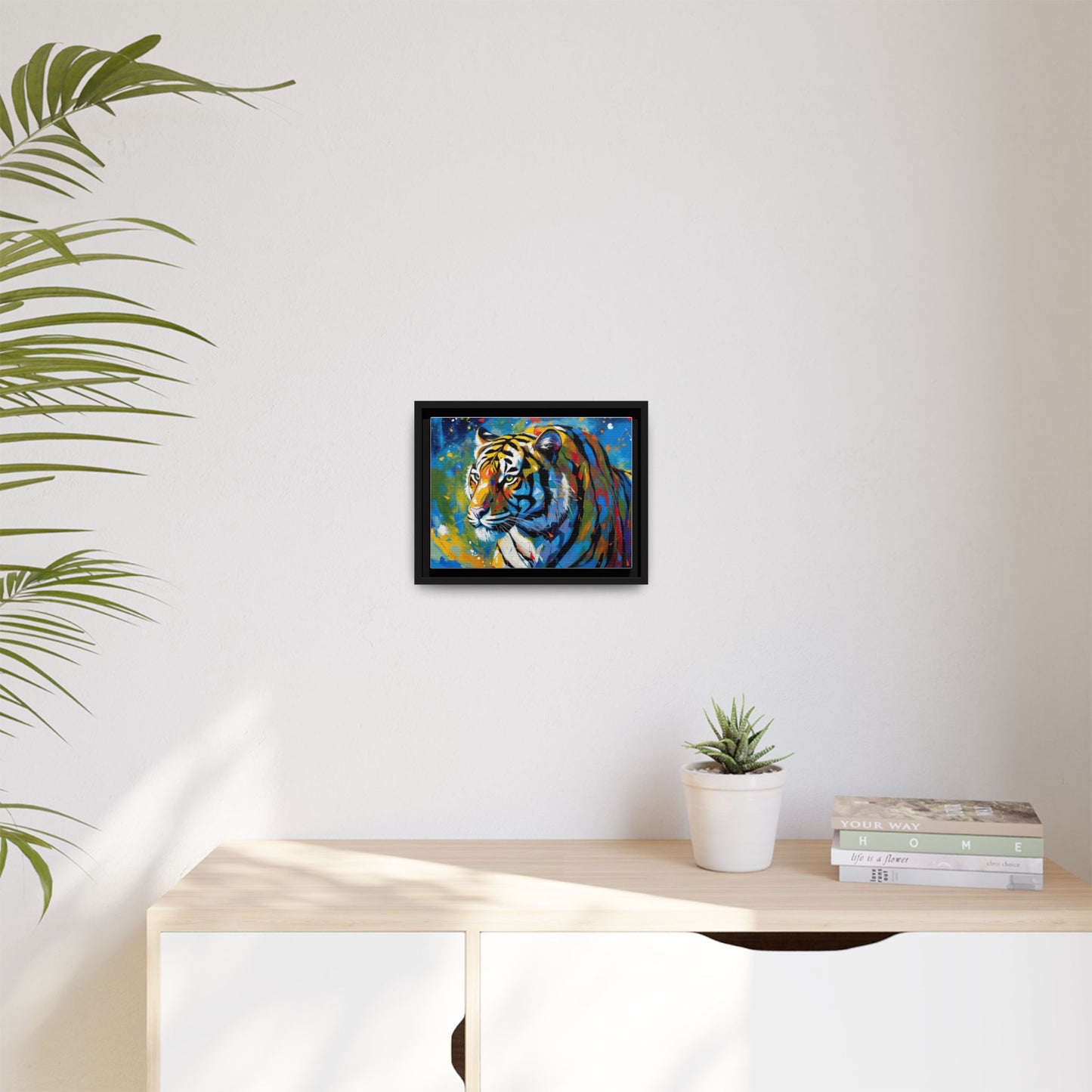 Colorful Tiger Matte Canvas Framed Art — Vibrant Wildlife Wall Decor