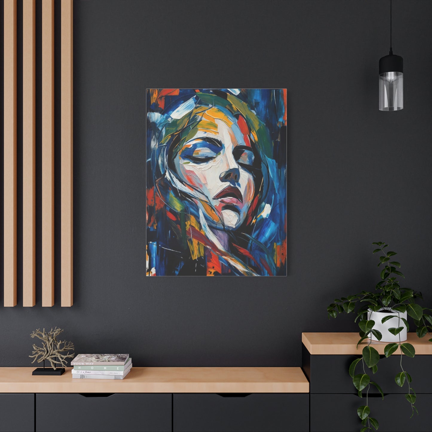 Abstract Colorful Woman Portrait Canvas