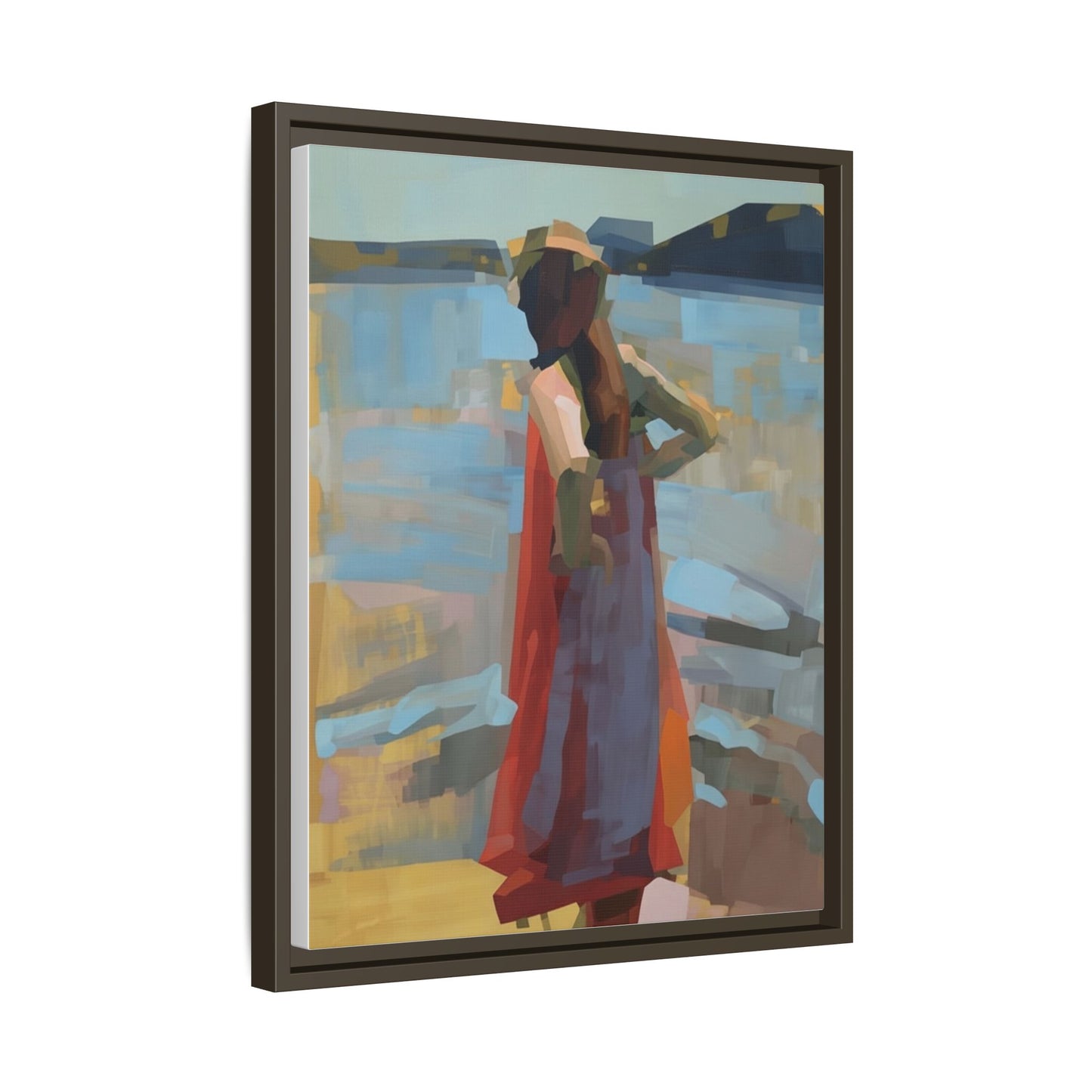Framed Matte Canvas Print — Coastal Woman Abstract Art
