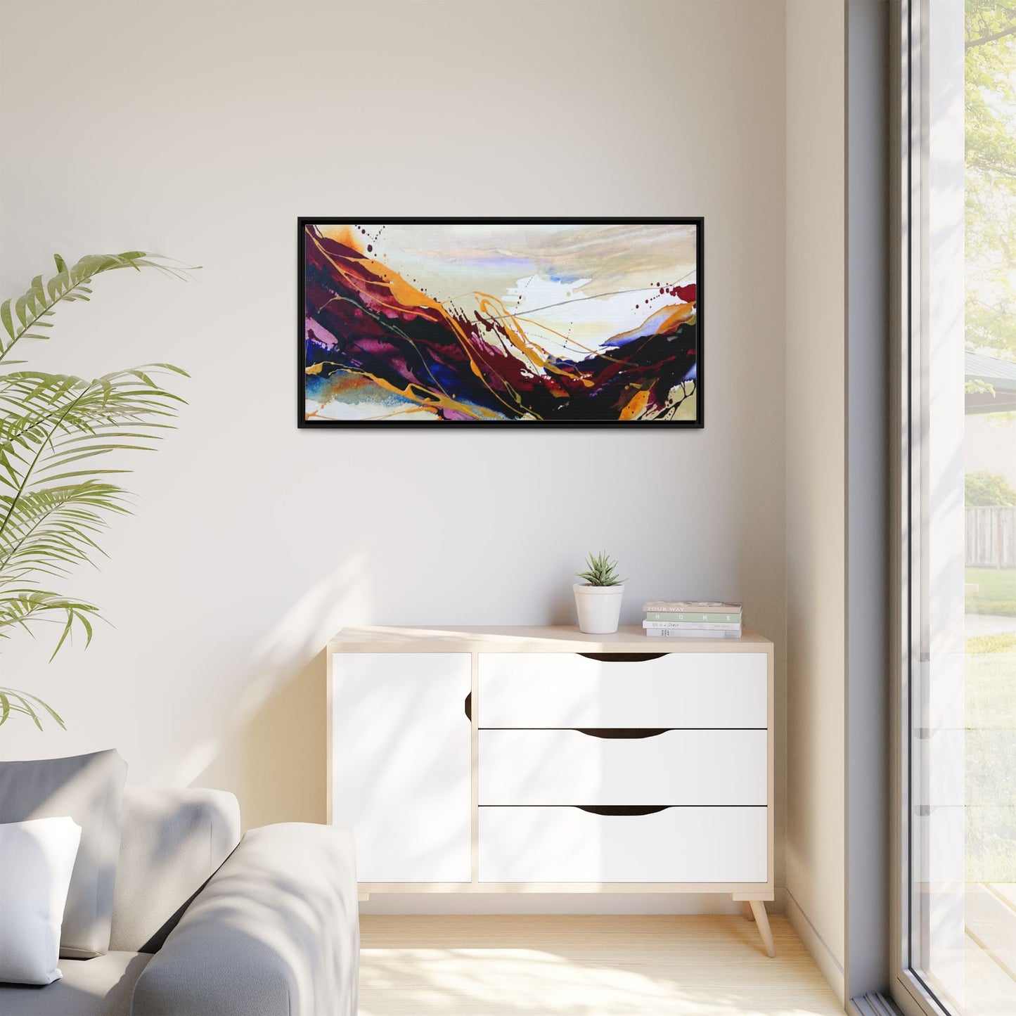 Abstract Flow Matte Canvas Framed Wall Art