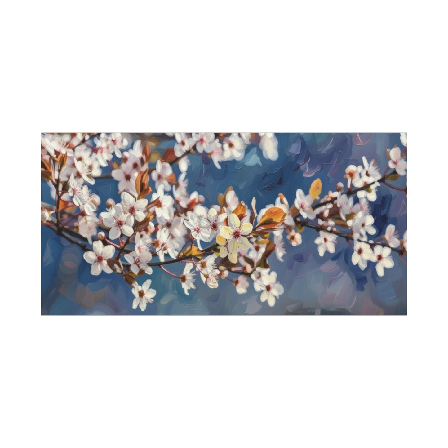 Cherry Blossom Branch Matte Canvas Wall Art — Spring Floral Print