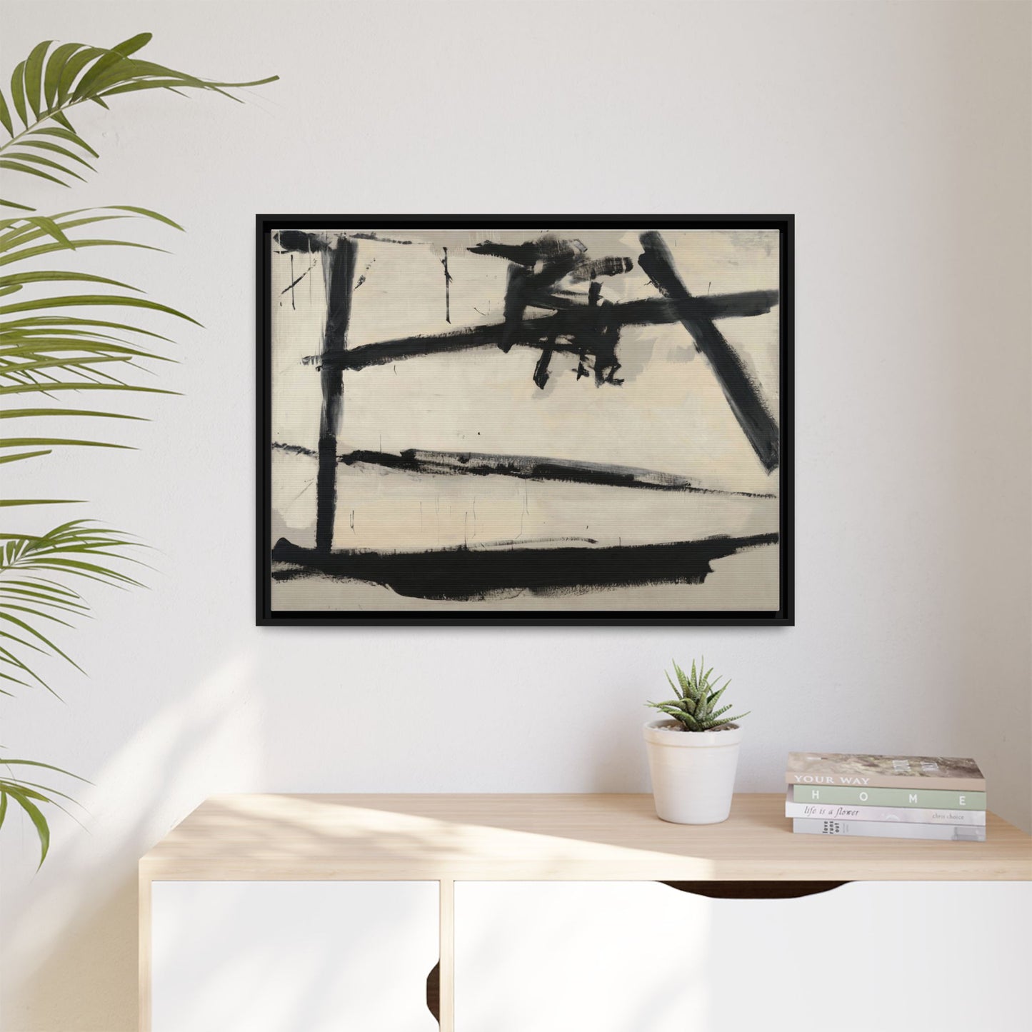 Painting Number 2 by Franz Kline Framed Abstract Canvas Art Print