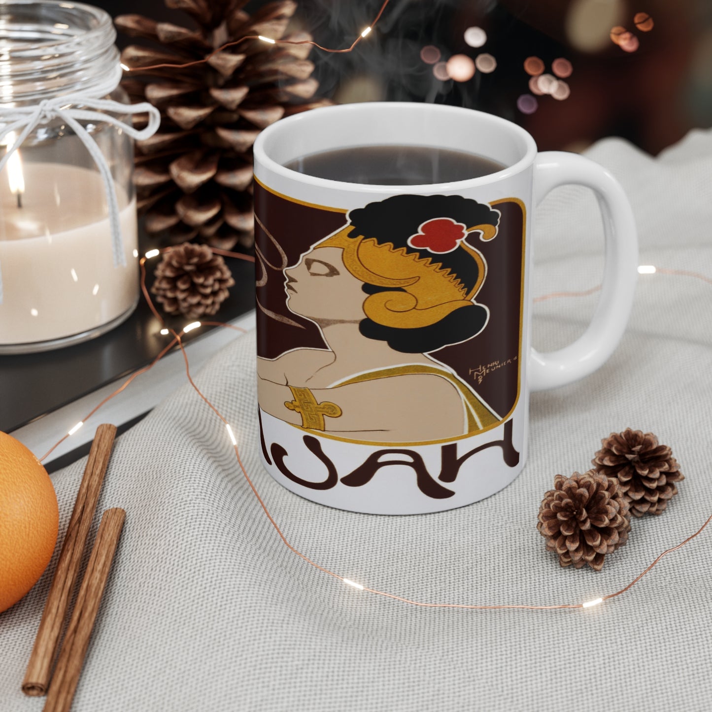 Art Nouveau Tea Lady Mug – Vintage Steam Coffee Cup