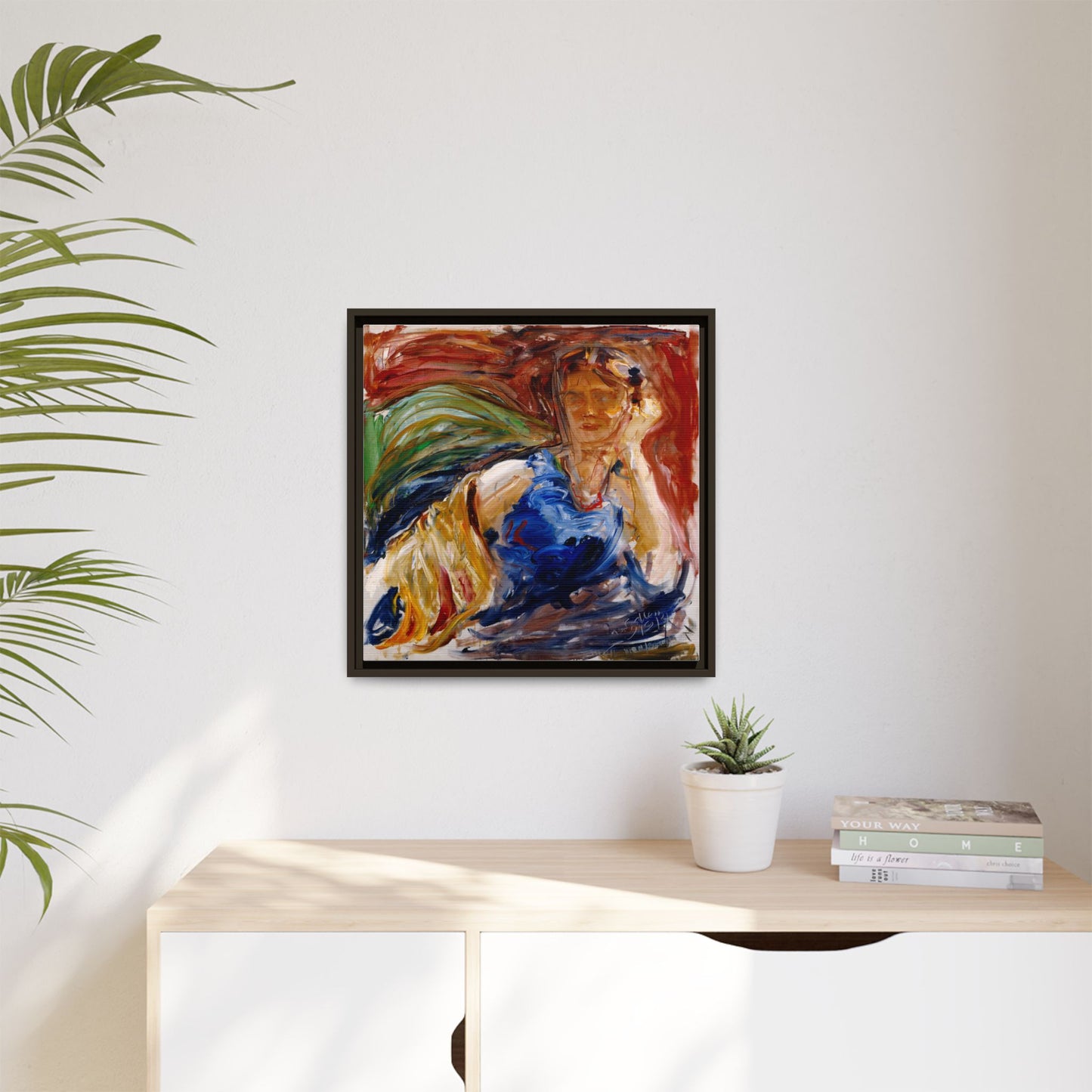 Portrait of hyllis Sjostrom by Akseli Gallen-Kallela Canvas Matte Framed Wall Art Print