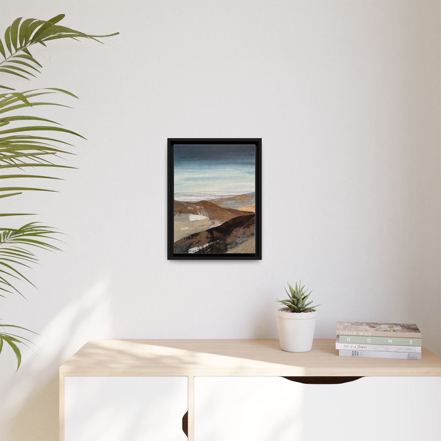 Framed Matte Canvas Art — Serene Abstract Landscape