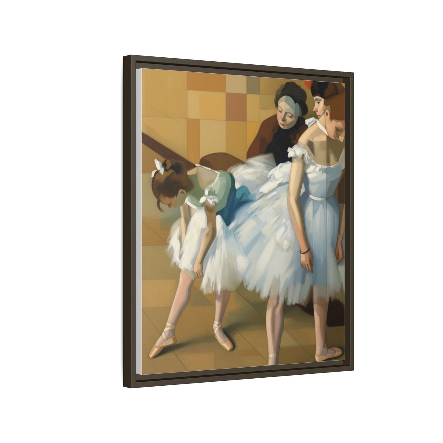 Ballet Dancers Matte Framed Canvas – Impressionist Dance Wall Art