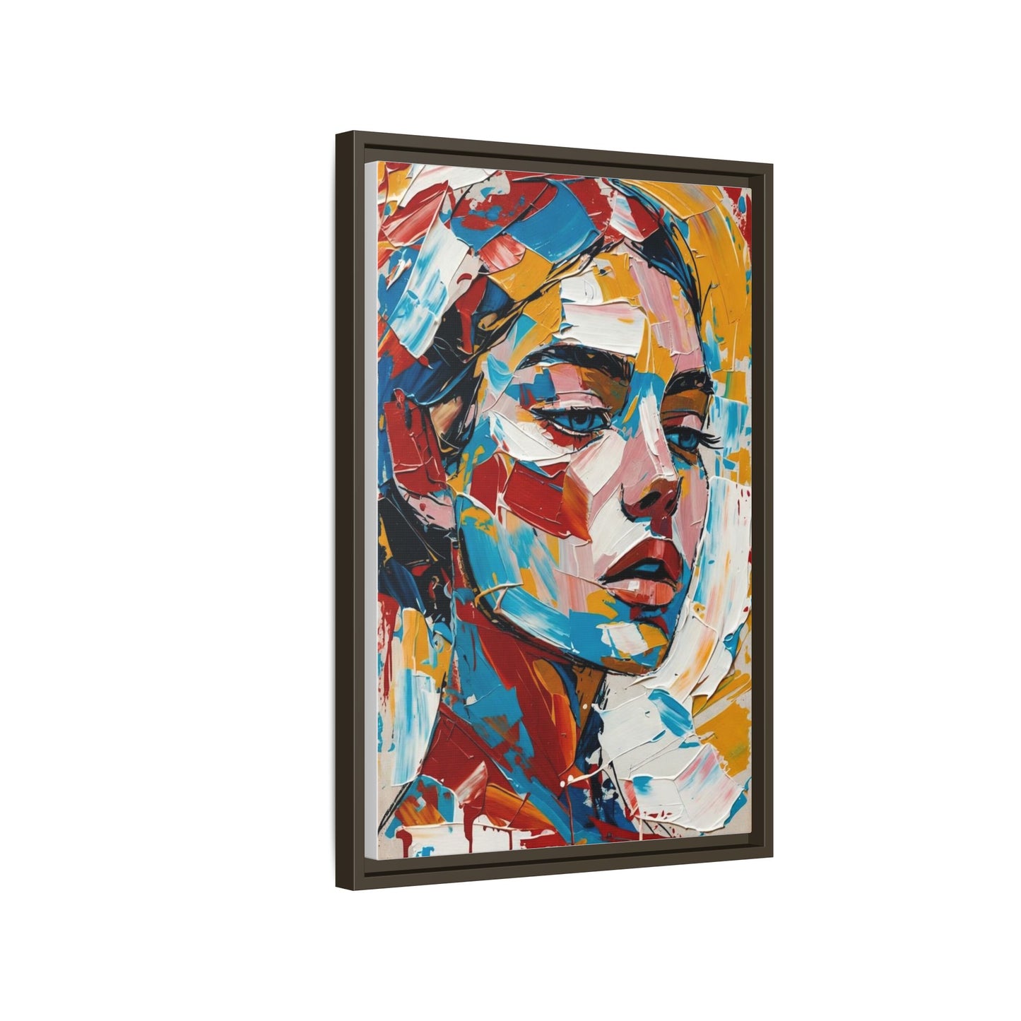 Colorful Abstract Portrait Framed Canvas Print