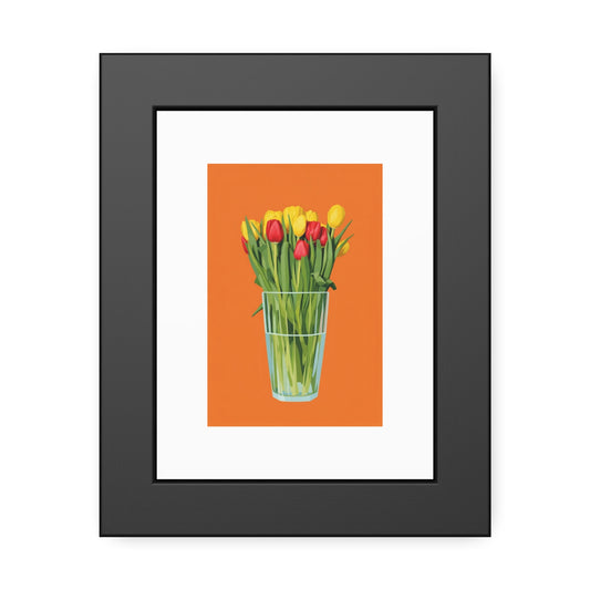 Framed Poster — Colorful Tulip Vase Wall Art (Spring Floral Print)