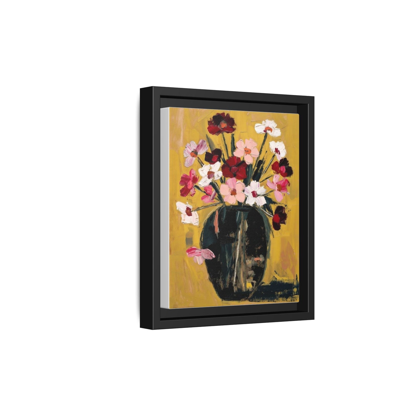 Framed Matte Canvas Floral Still Life Wall Art