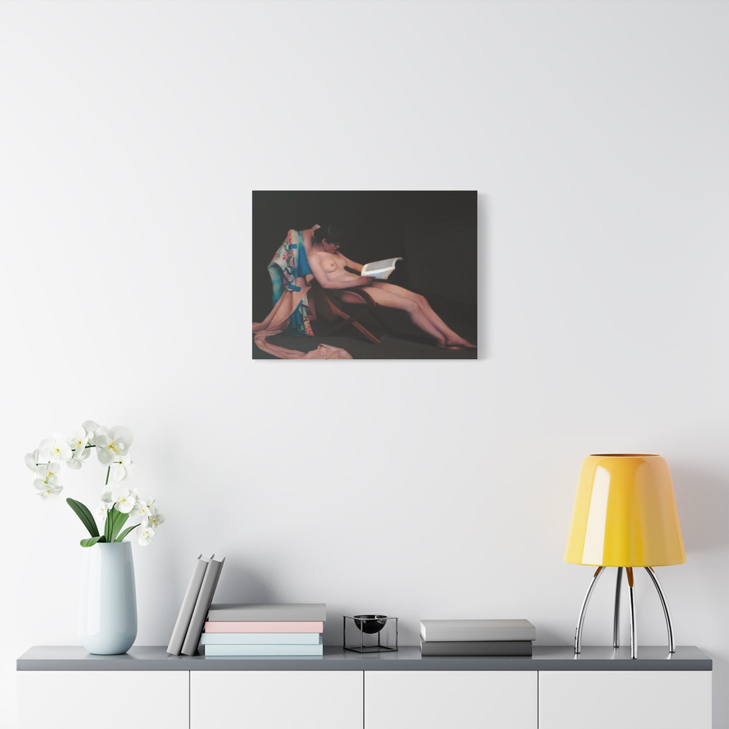 The reading girl by Theodore Roussel Matte Canvas Wall Art Print