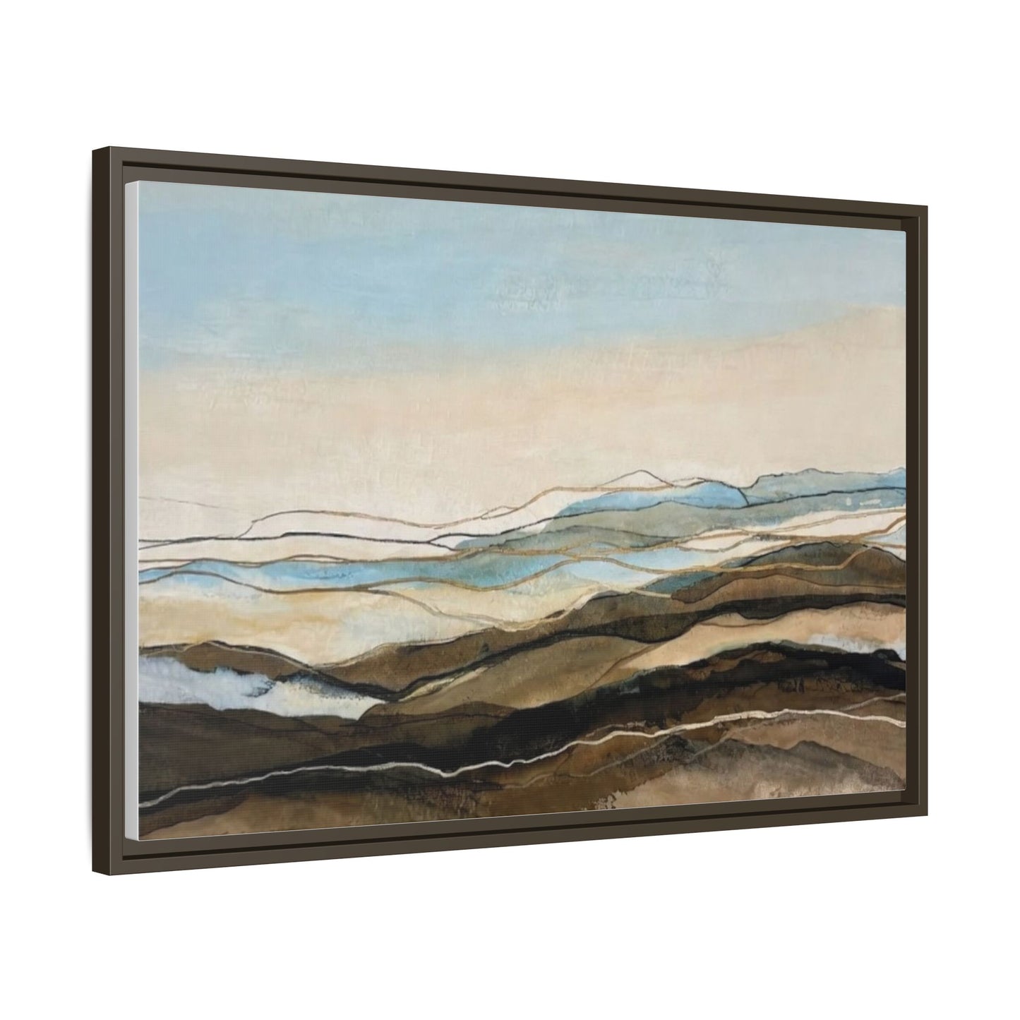 Framed Matte Canvas Print — Abstract Coastal Landscape Wall Art