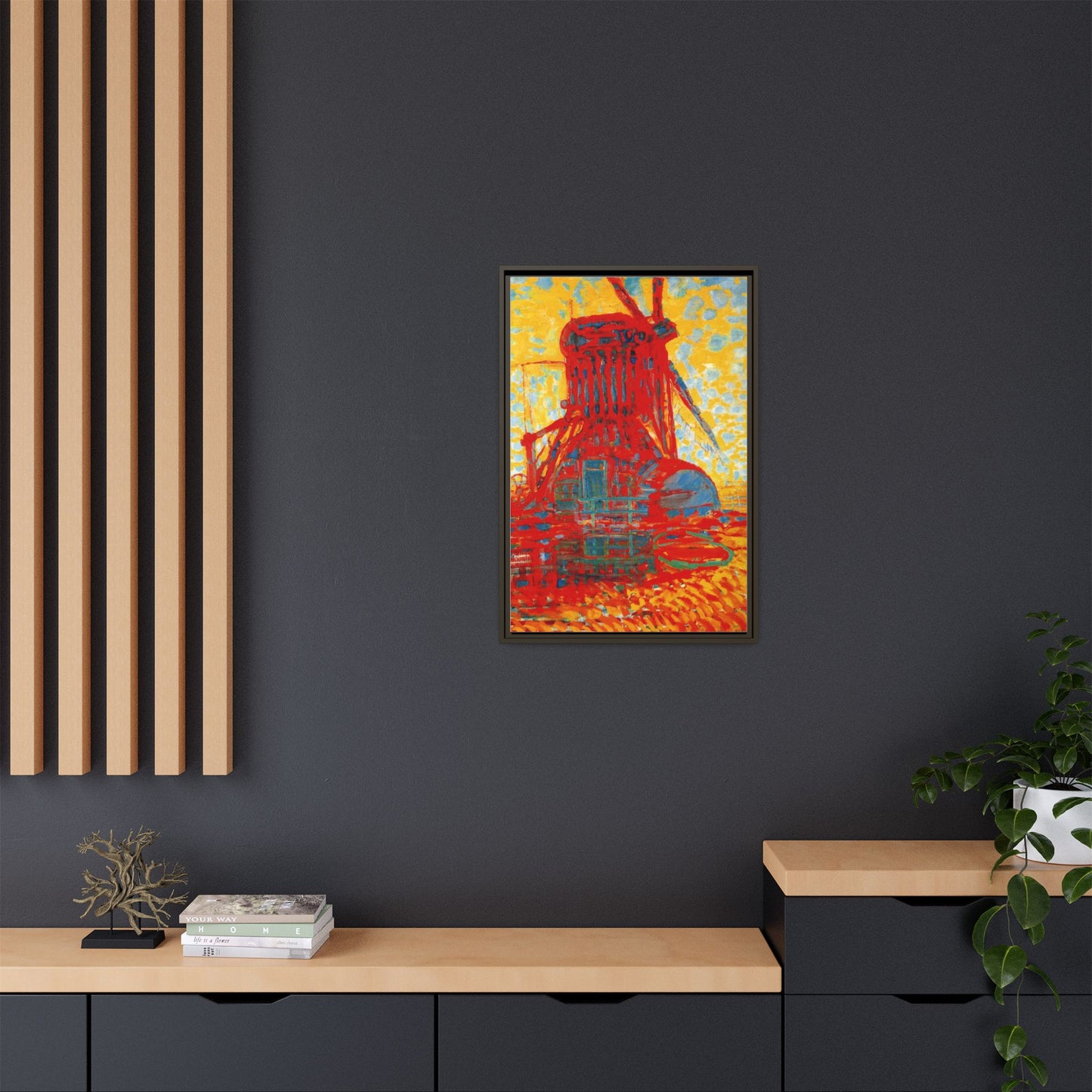 Mill by Sunlight by Piet Mondrian Matte Framed Canvas Wall Art Print