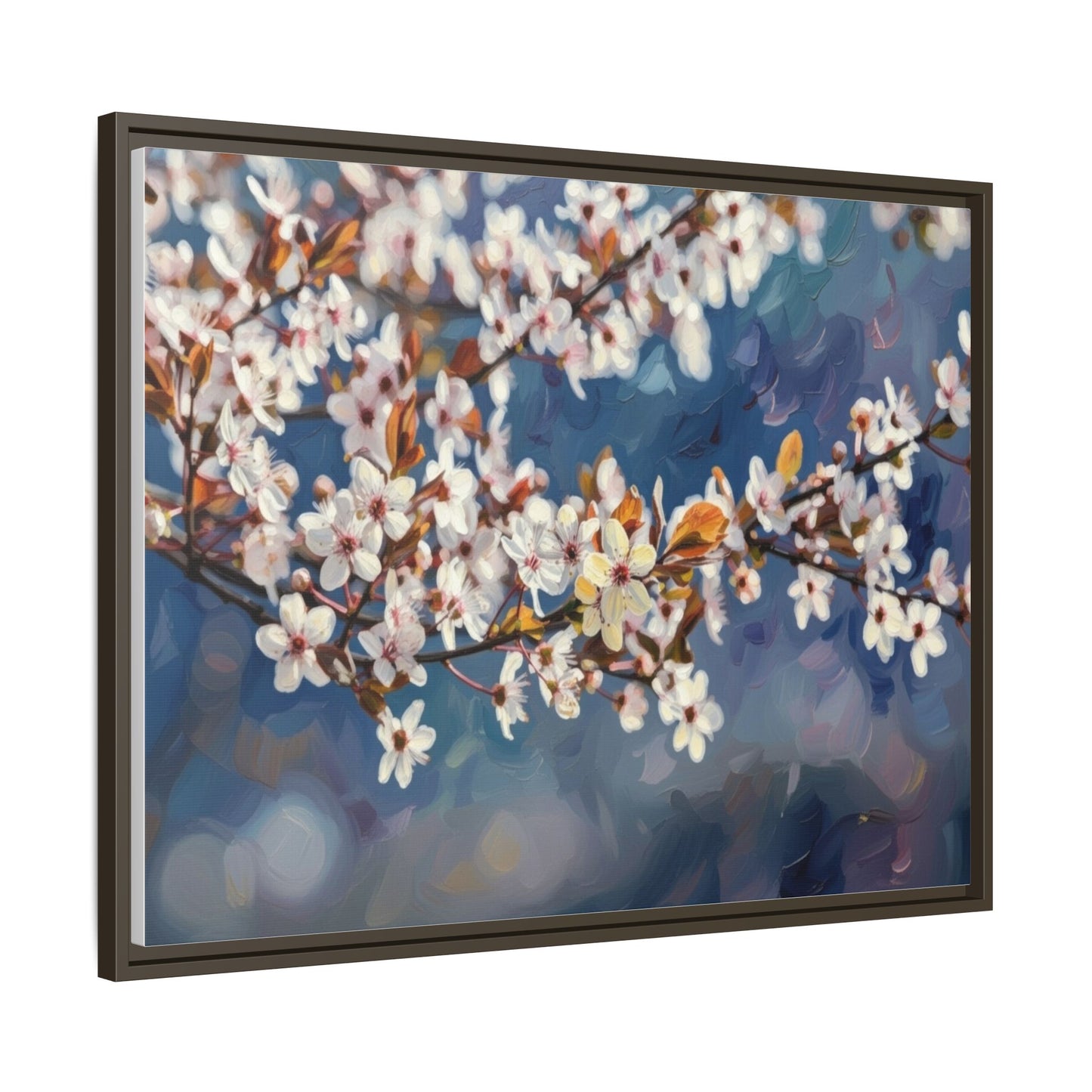 Framed Matte Canvas Print — Cherry Blossom Branch Wall Art
