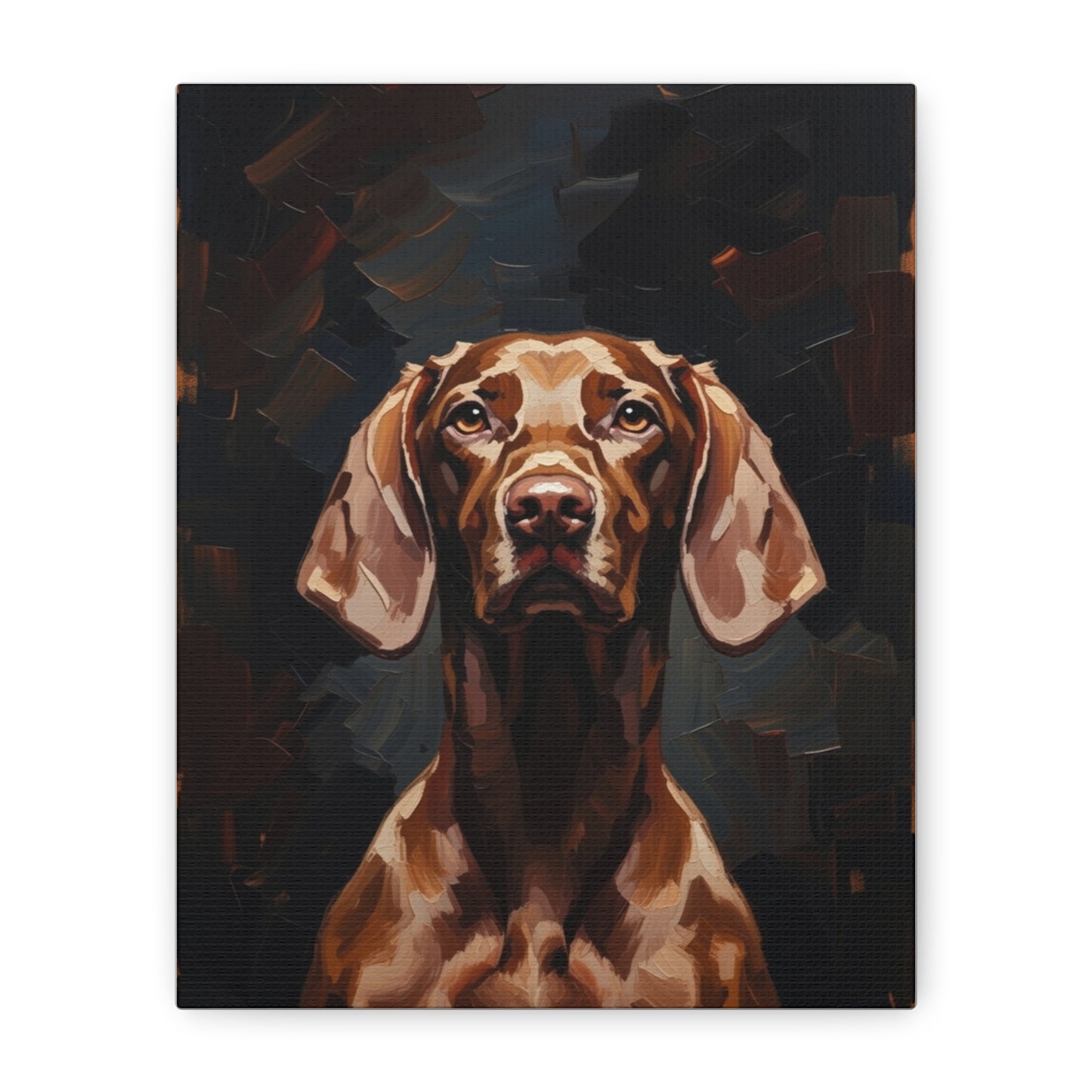 Chocolate Vizsla Canvas Wall Art — Matte Stretched Dog Portrait