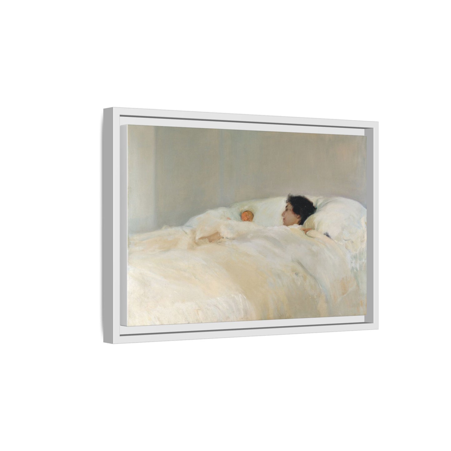 Mother by Joaquin Sorolla y Bastida Framed Matte Canvas Wall Art Print