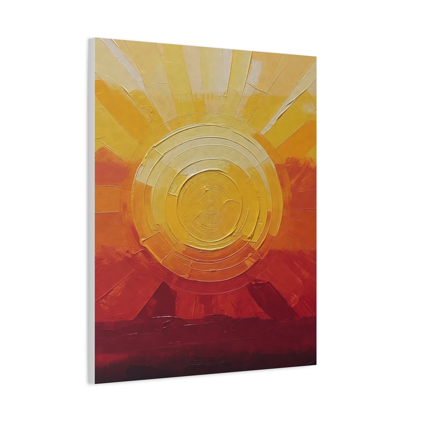 Abstract Sunrise Canvas Wall Art — Warm Sunrise Texture Matte Stretched Canvas