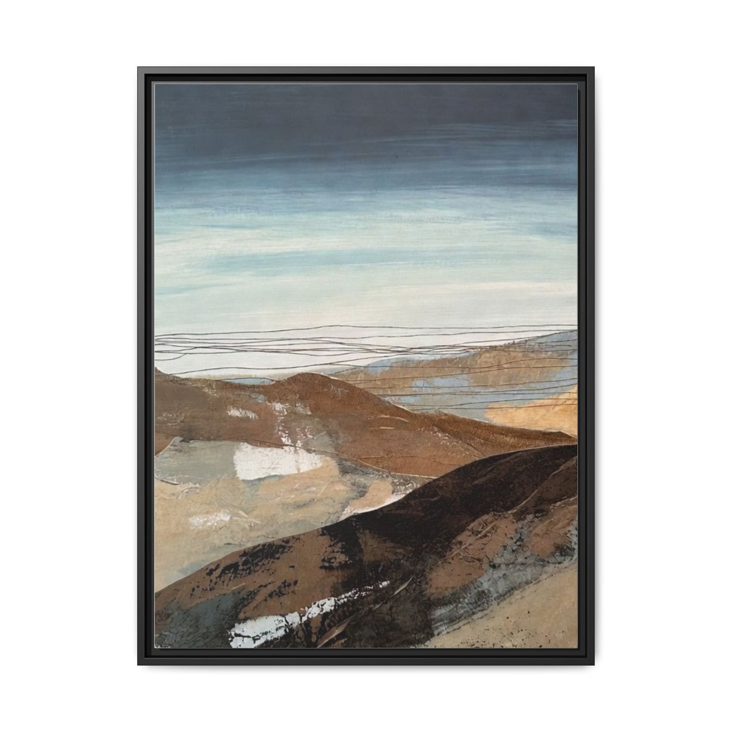 Framed Matte Canvas Art — Serene Abstract Landscape