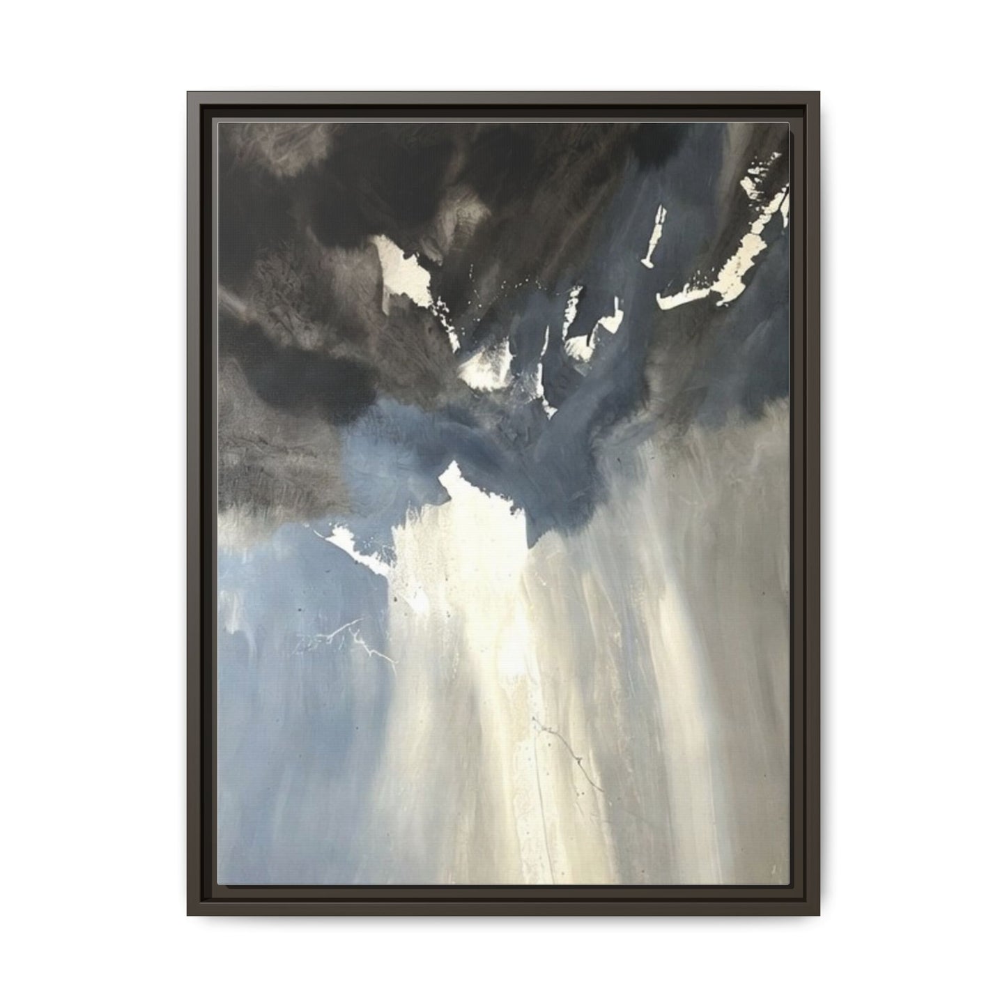 Framed Matte Canvas Art — Moody Abstract Sky Painting