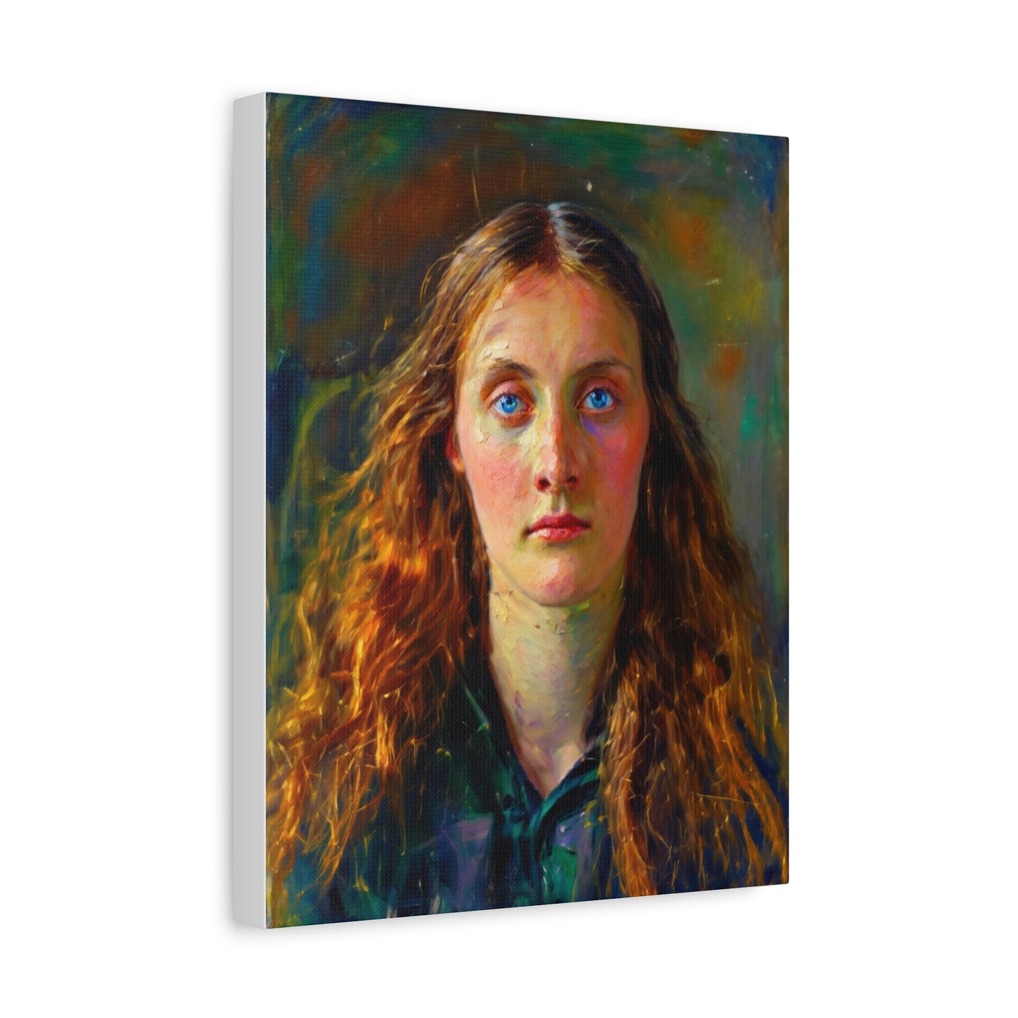 Portrait Canvas Print — Victorian Woman Oil Painting on Stretched Matte Canvas