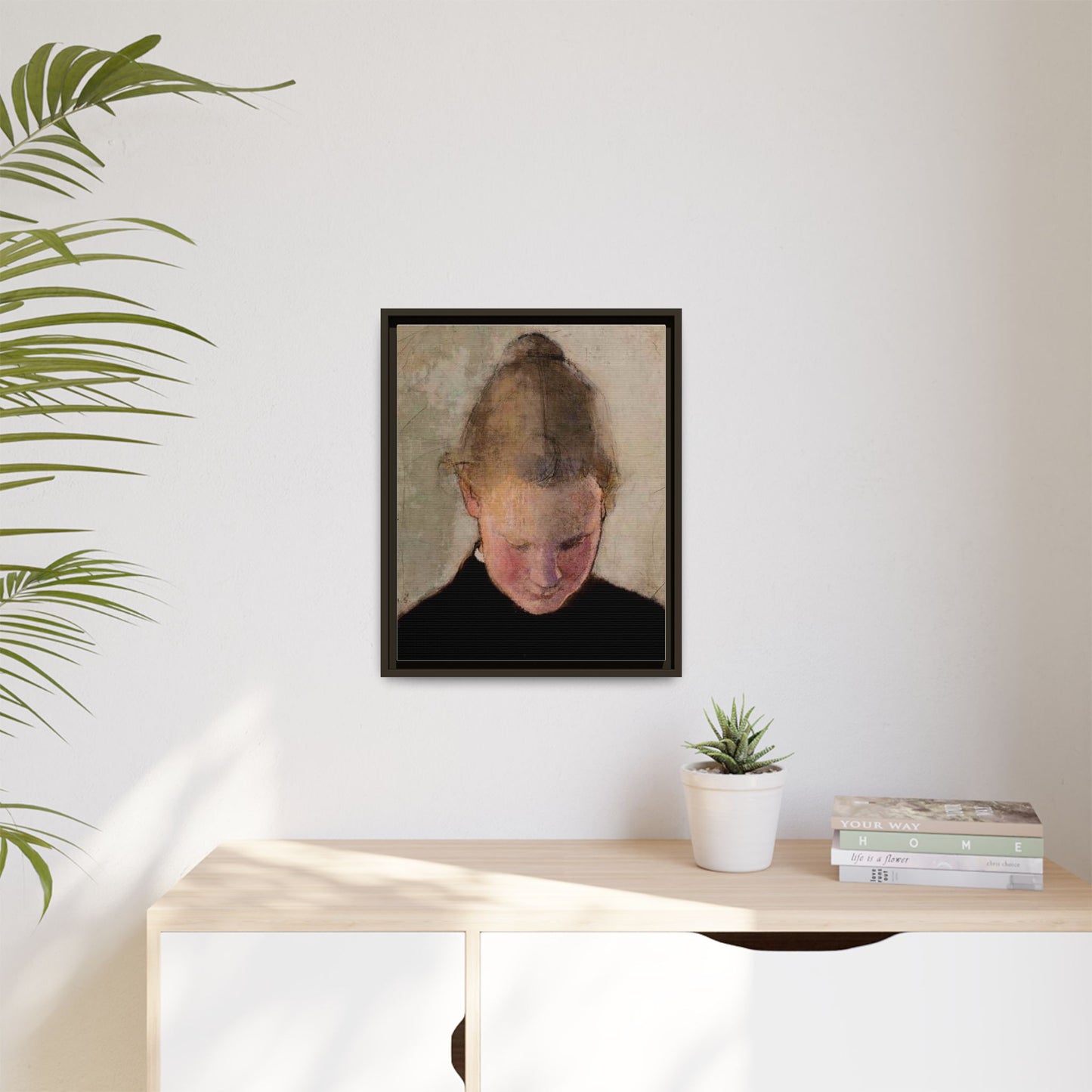 Lukeva tytto by Helena Schjerfbeck Framed Matte Canvas Art Print