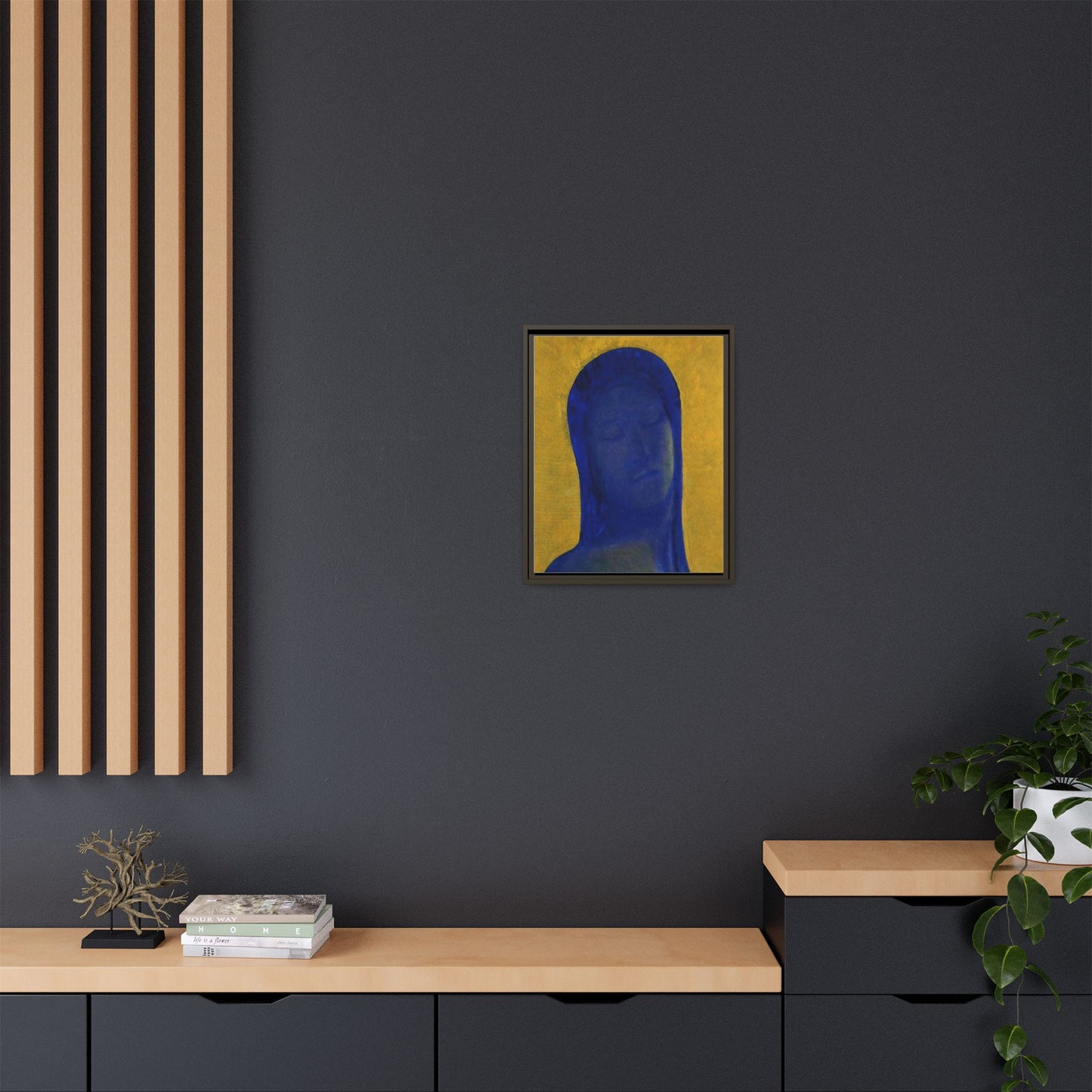 Closed Eyes by Odilon Redon Framed Matte Canvas Wall Art Print