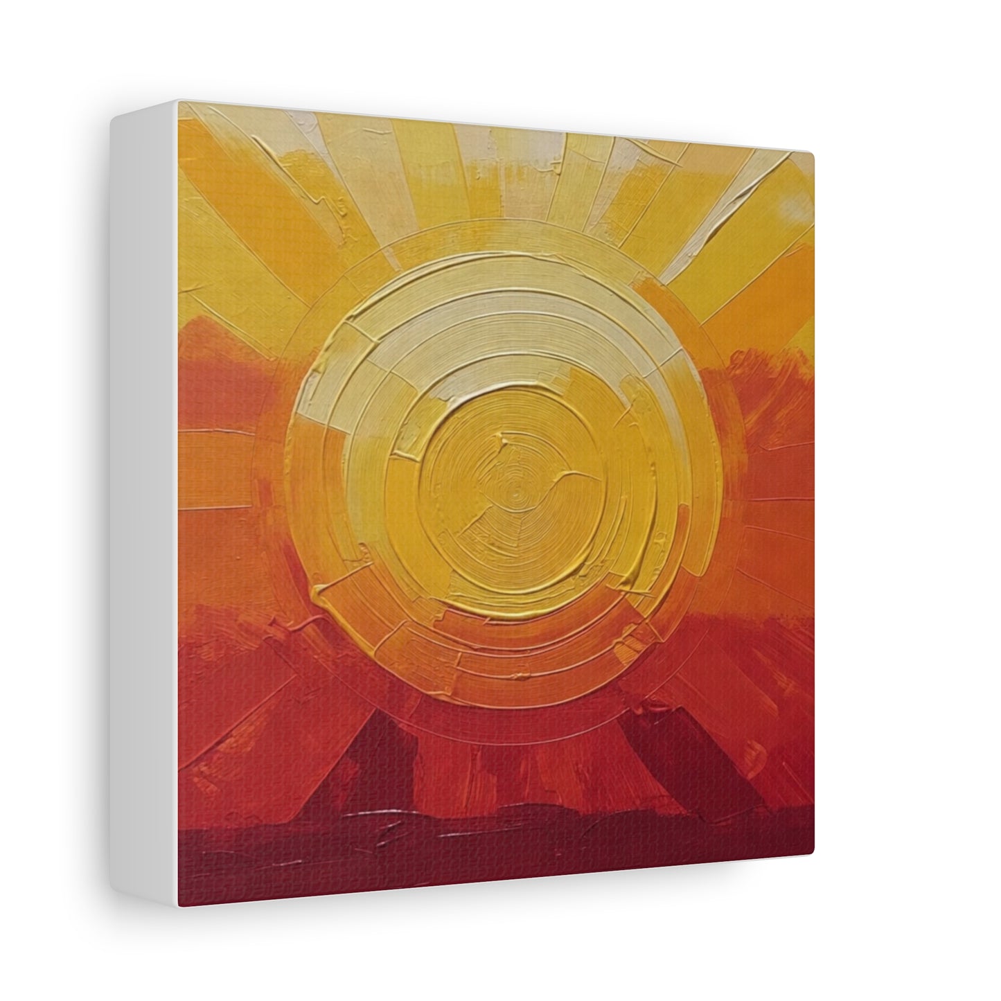 Abstract Sunrise Canvas Wall Art — Warm Sunrise Texture Matte Stretched Canvas