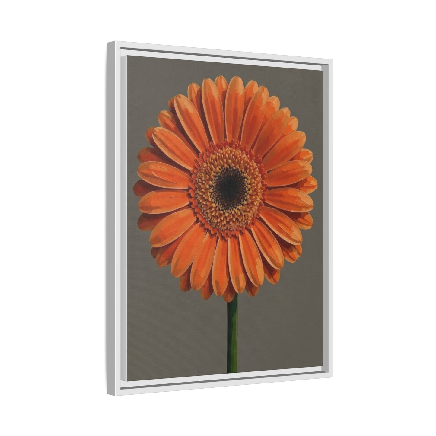 Orange Gerbera Daisy Matte Canvas Print (Framed)
