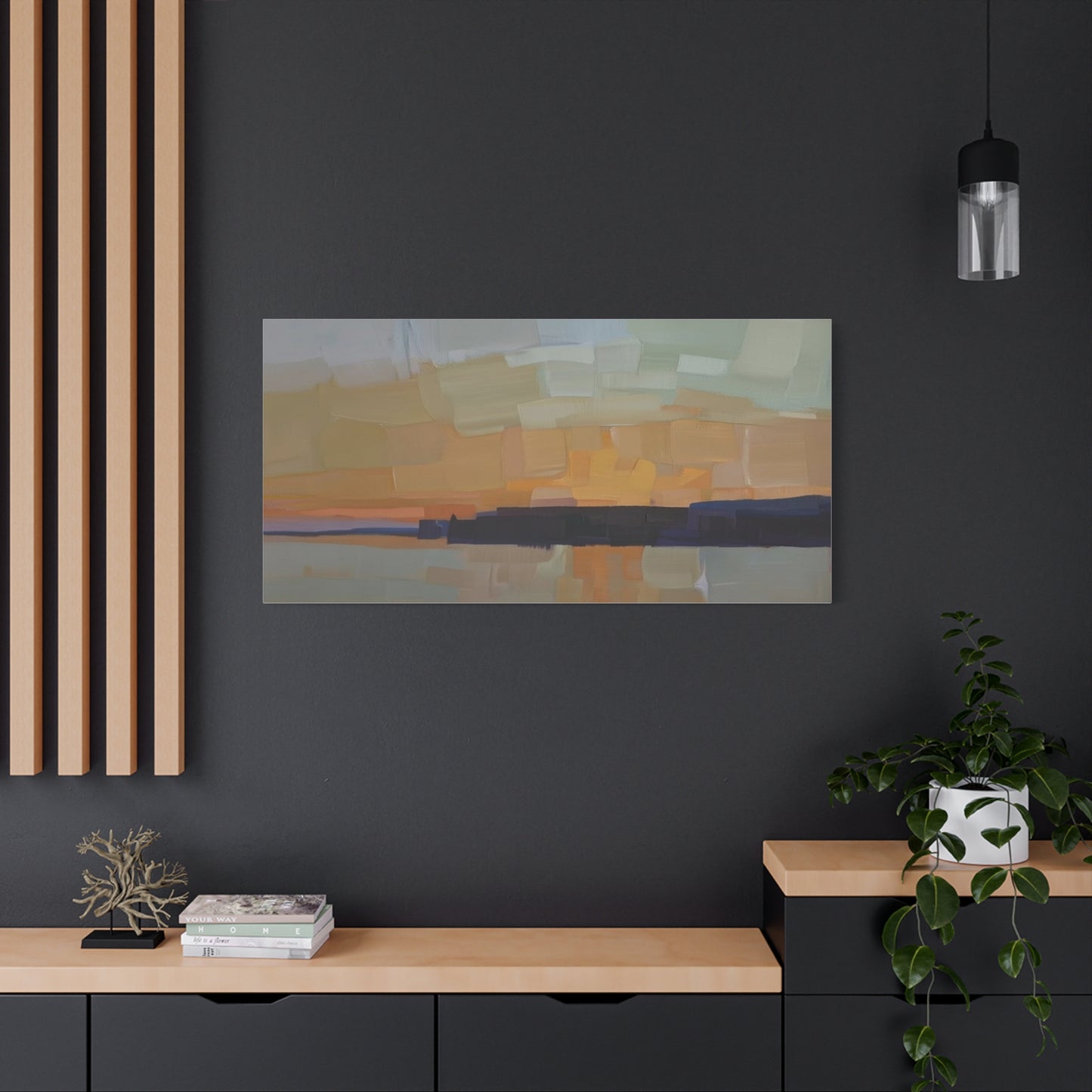 Abstract Sunset Landscape Canvas Print  Matte Stretched 1.25"