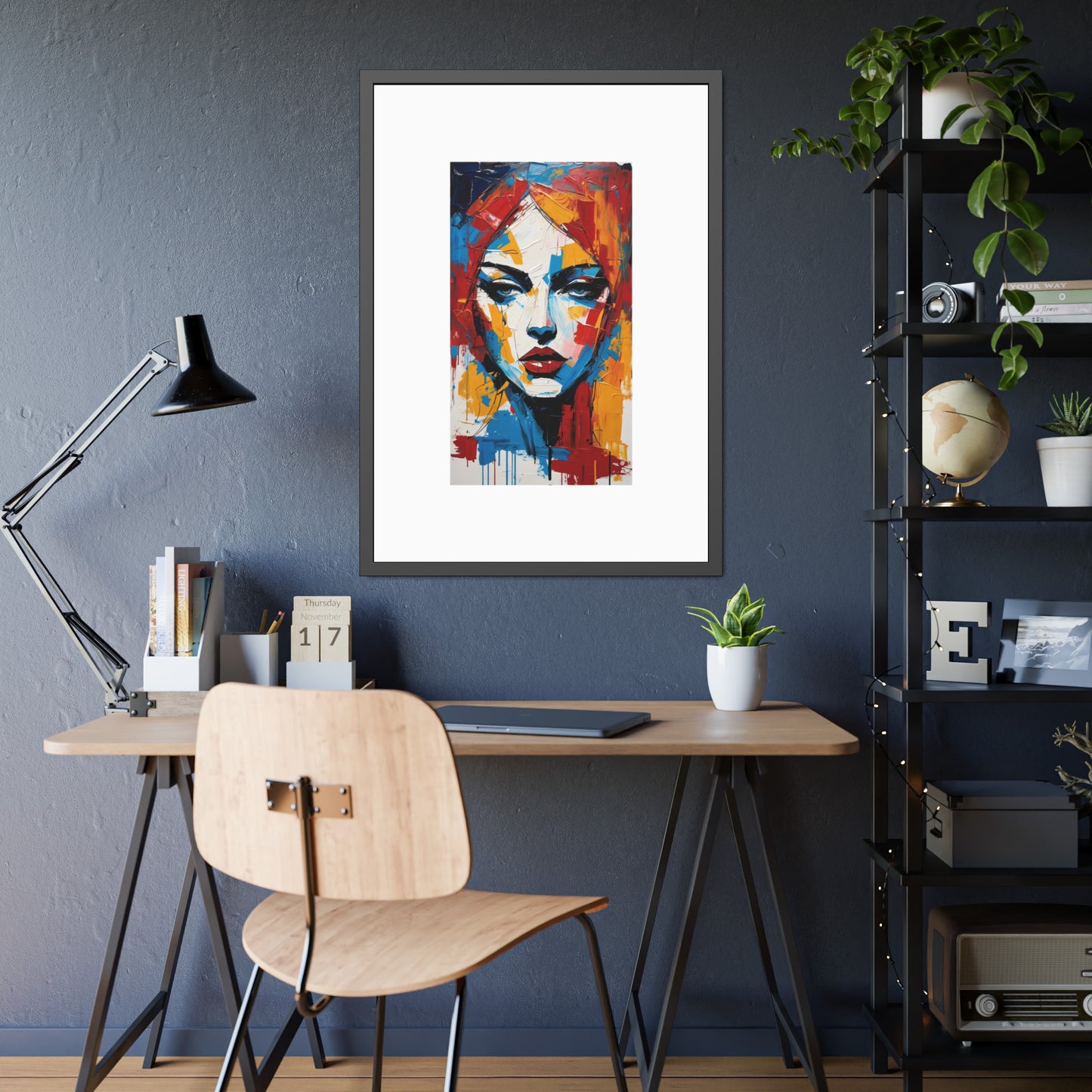 Framed Abstract Portrait of a Woman Print